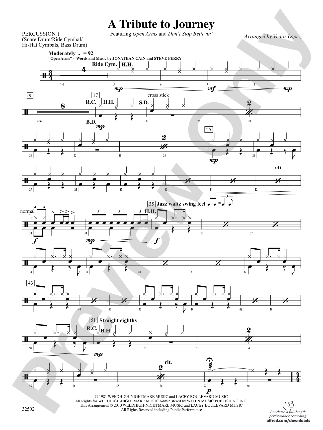 A Tribute to Journey: 1st Percussion