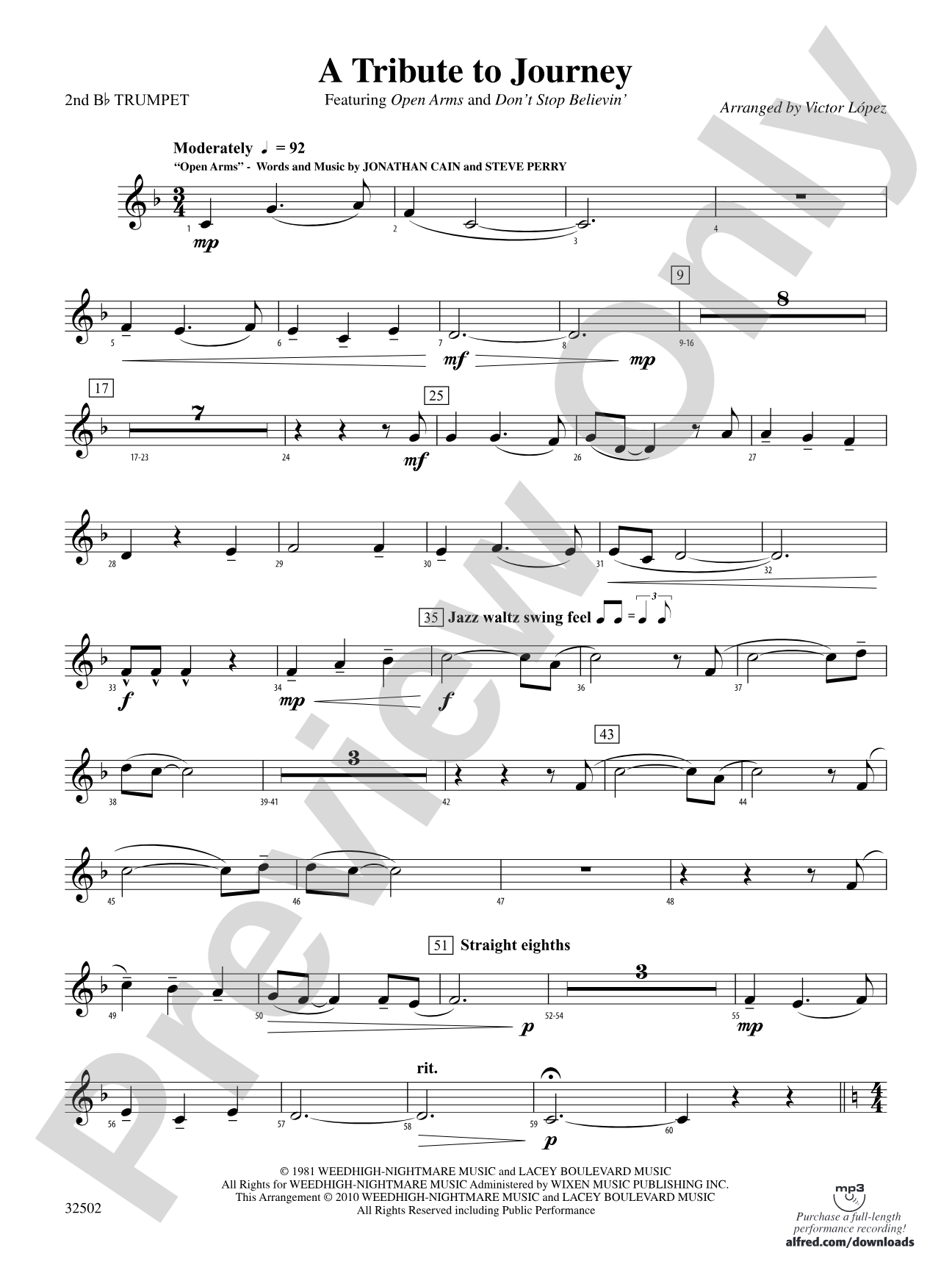 A Tribute to Journey: 2nd B-flat Trumpet