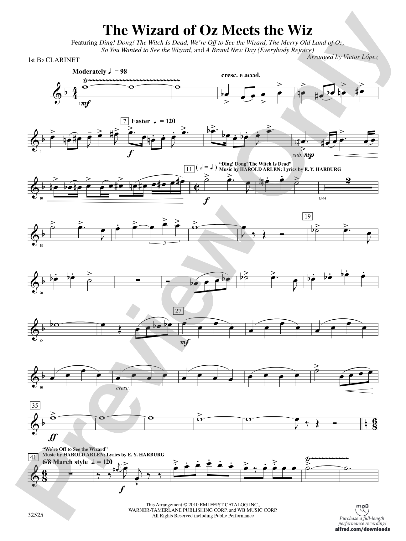 The Wizard of Oz Meets The Wiz: 1st B-flat Clarinet