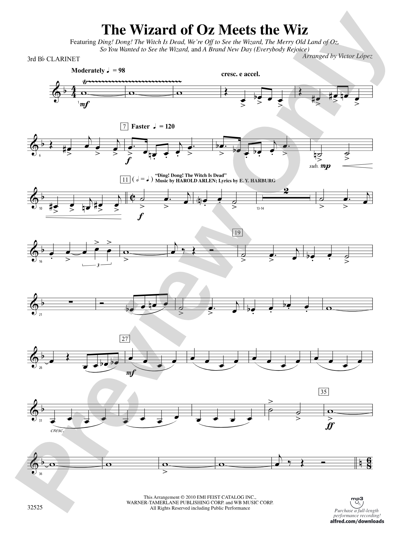 The Wizard of Oz Meets The Wiz: 3rd B-flat Clarinet