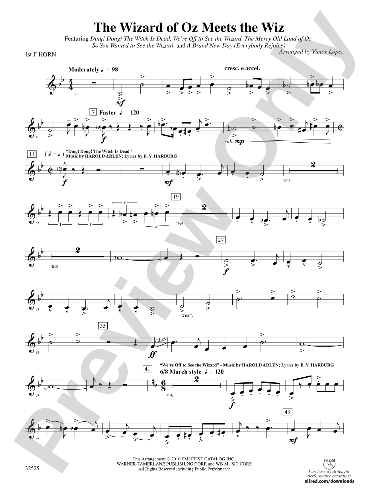 The Wizard of Oz Meets The Wiz: 1st F Horn