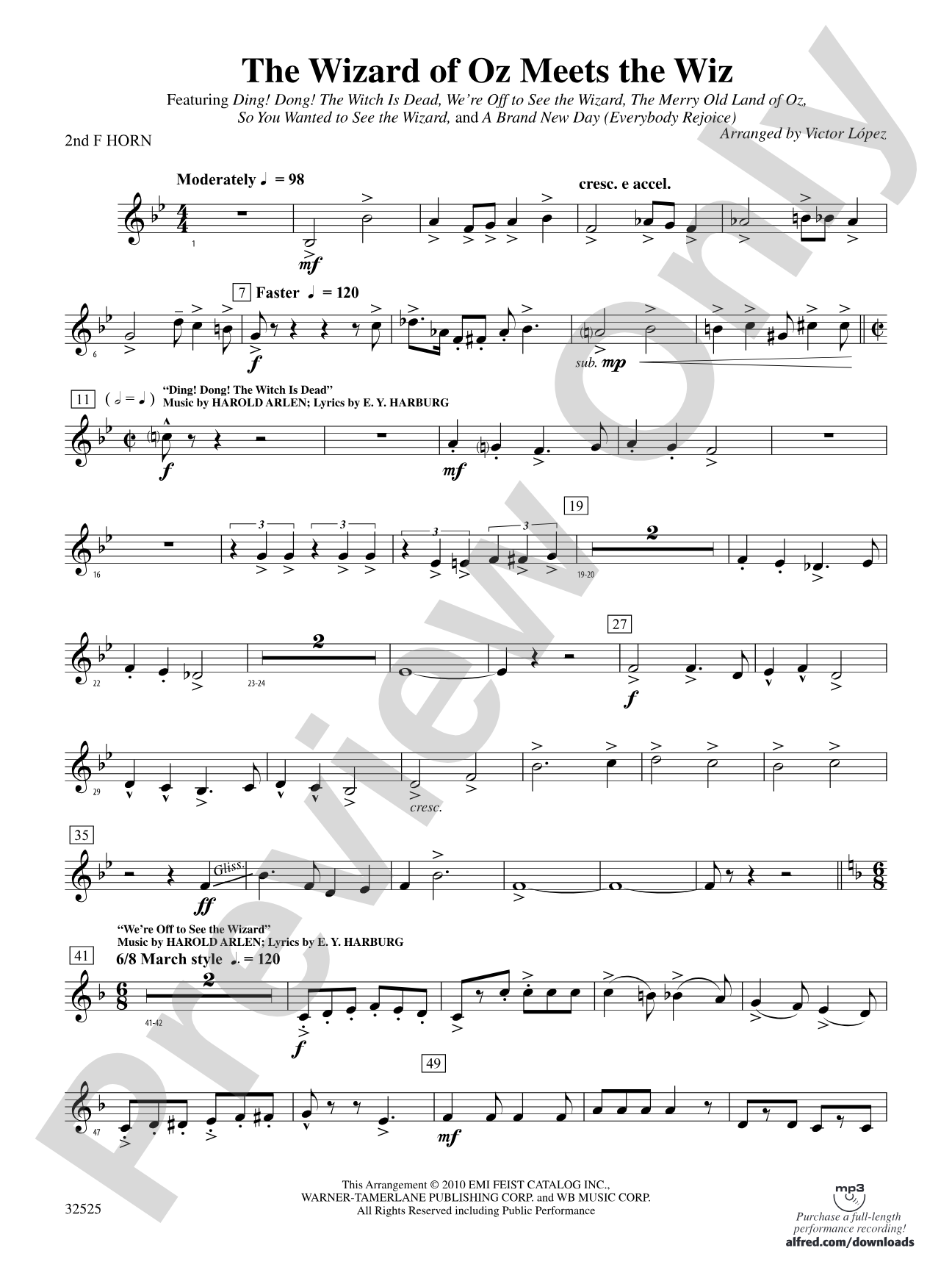 The Wizard of Oz Meets The Wiz: 2nd F Horn