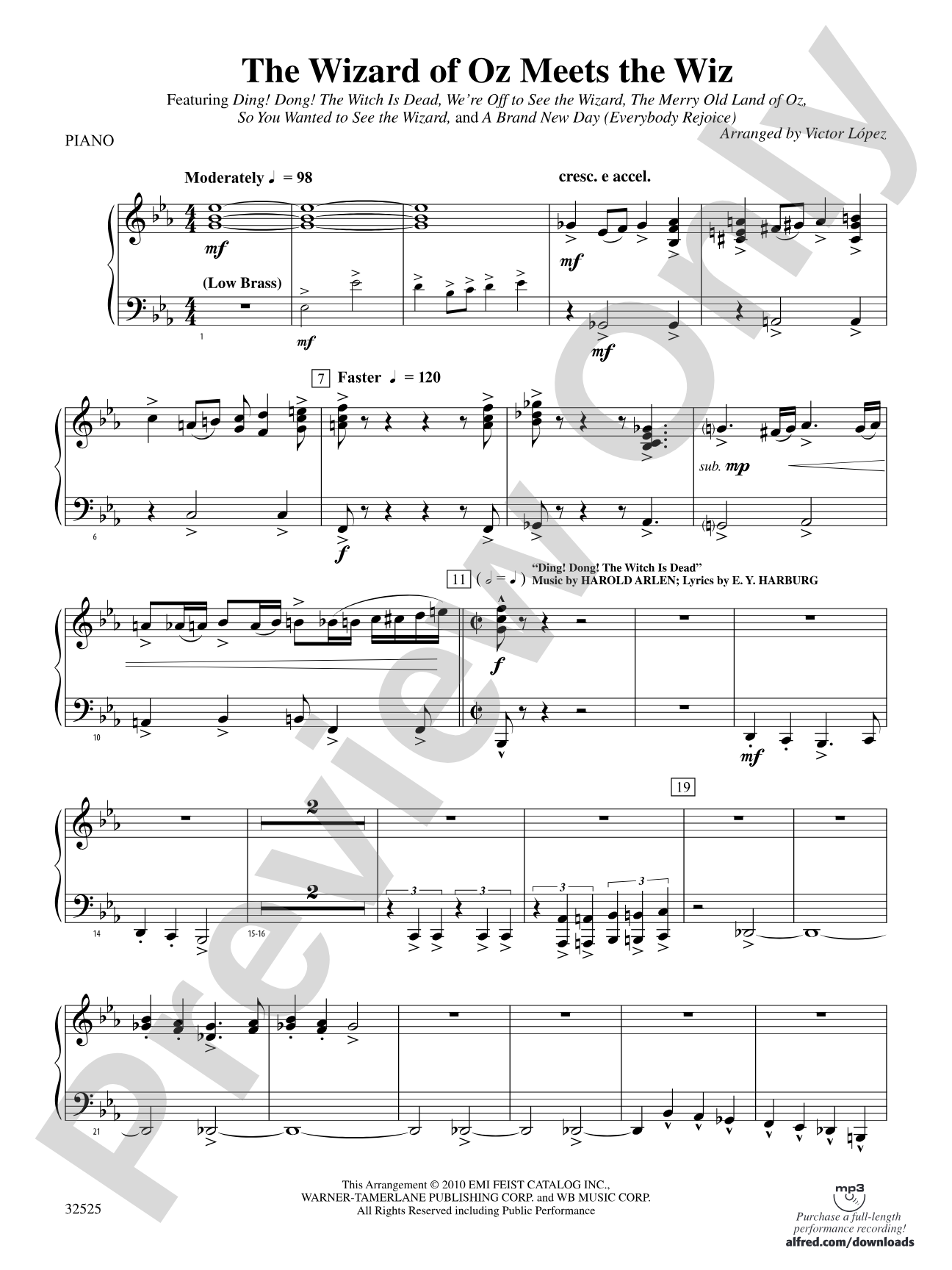 The Wizard of Oz Meets The Wiz: Piano Accompaniment