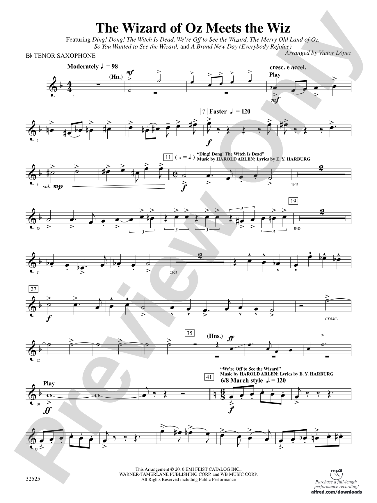 The Wizard of Oz Meets The Wiz: B-flat Tenor Saxophone