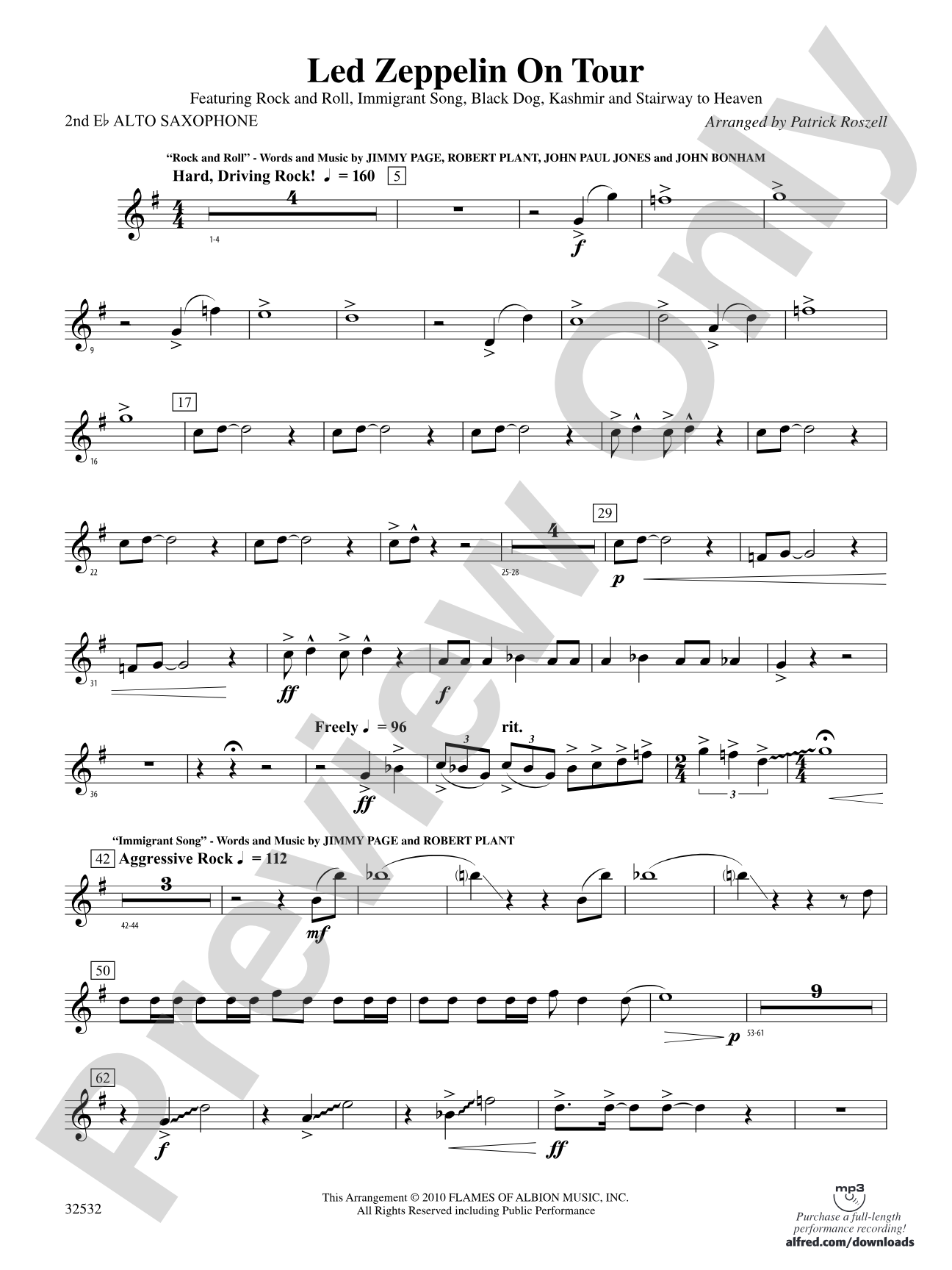 Led Zeppelin on Tour: 2nd E-flat Alto Saxophone