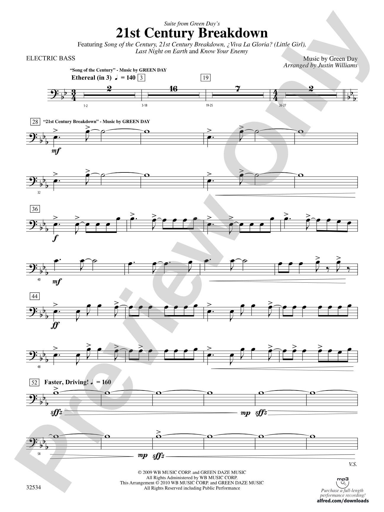 21st Century Breakdown, Suite from Green Day's: Electric Bass