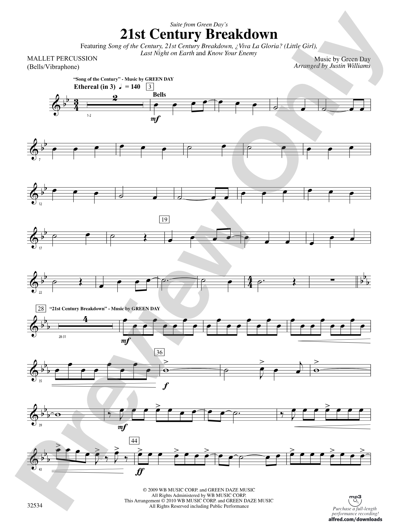 21st Century Breakdown, Suite from Green Day's: Mallets