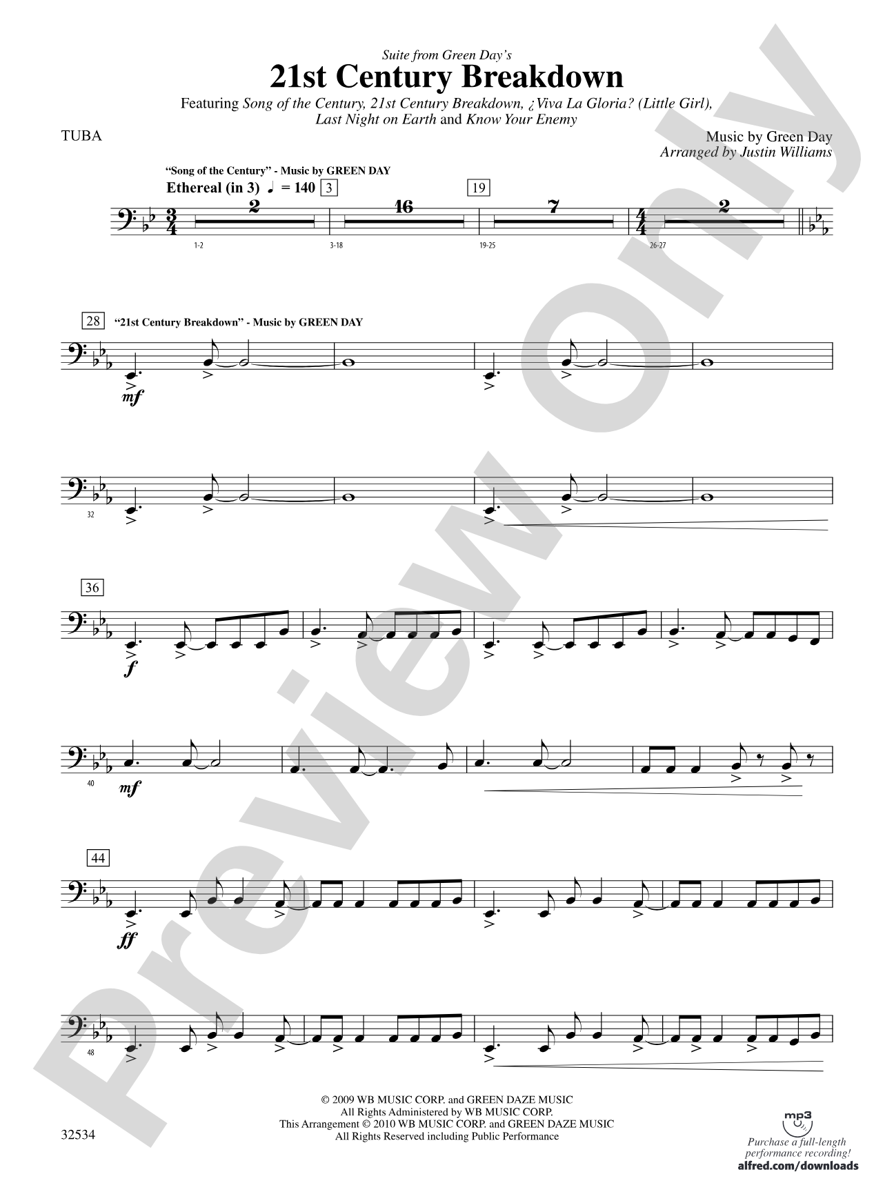 21st Century Breakdown, Suite from Green Day's: Tuba