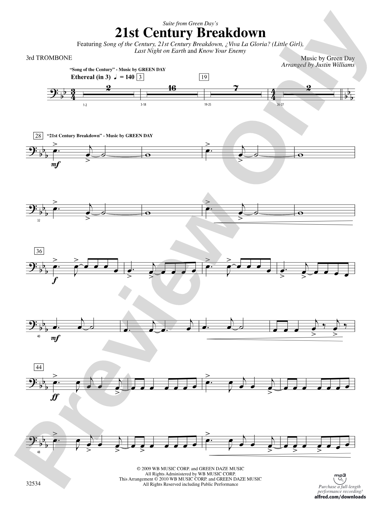 21st Century Breakdown, Suite from Green Day's: 3rd Trombone