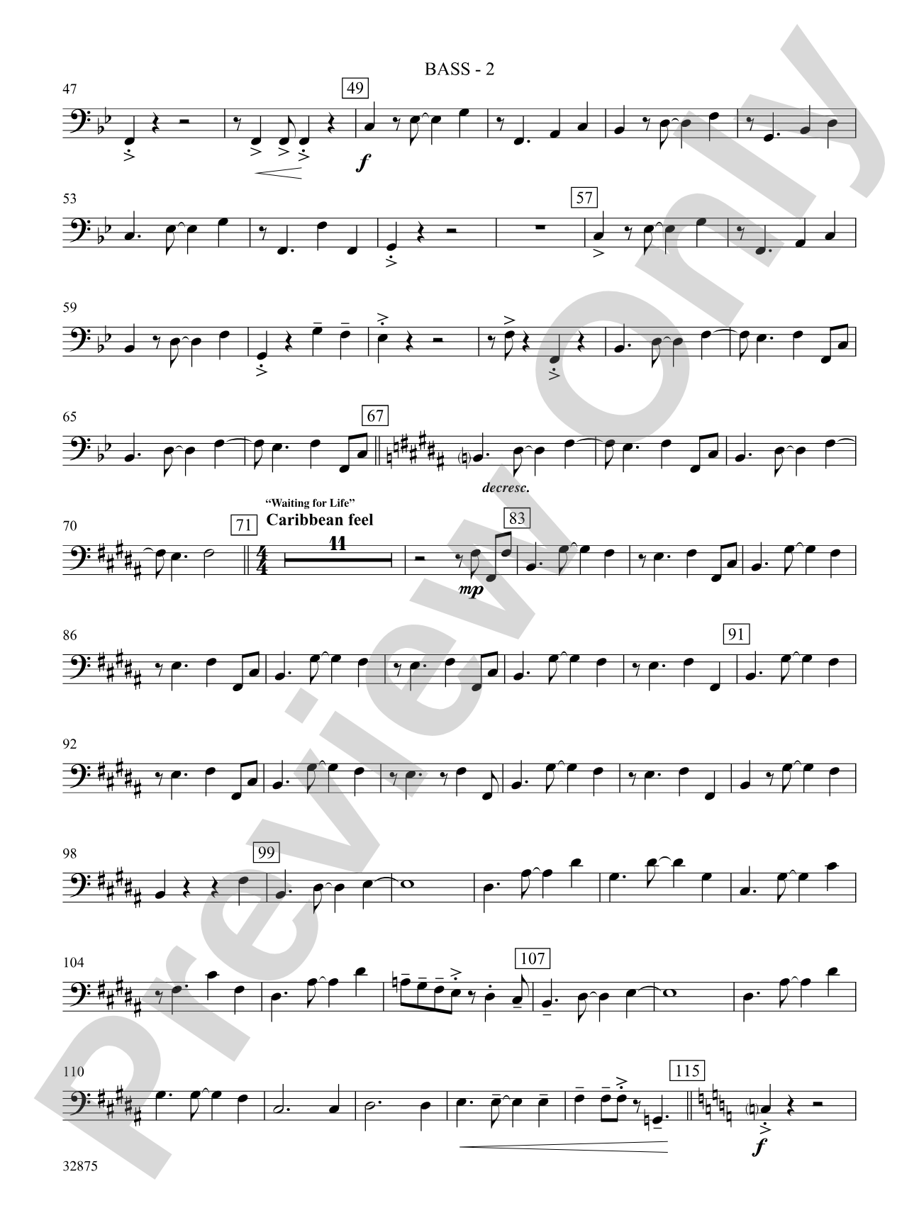 Once on This Island: A Choral Medley: Electric Bass: Choral SoundPax