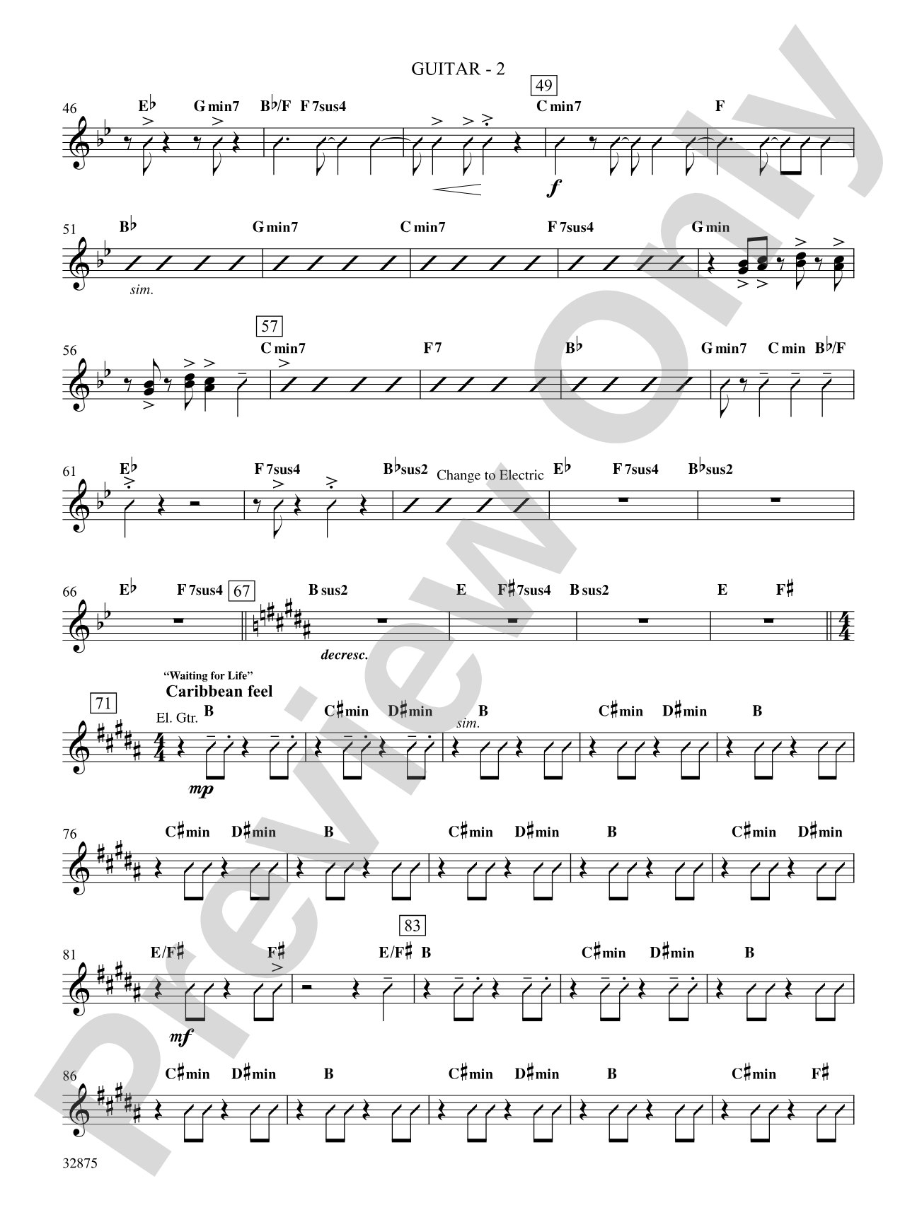 Once on This Island: A Choral Medley: Guitar: Choral SoundPax