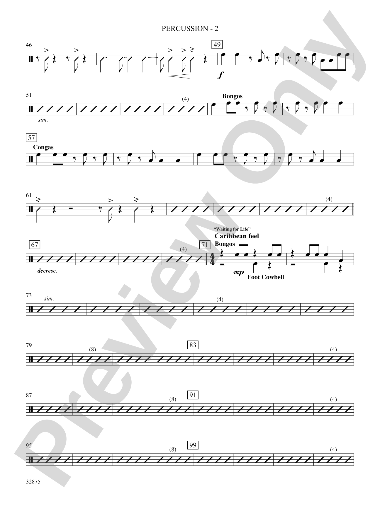Once on This Island: A Choral Medley: 1st Percussion: Choral SoundPax