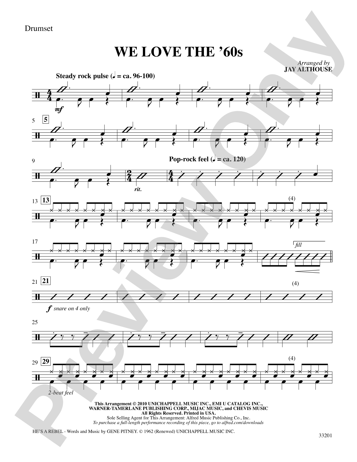 We Love the '60s: Drums: Choral SoundPax