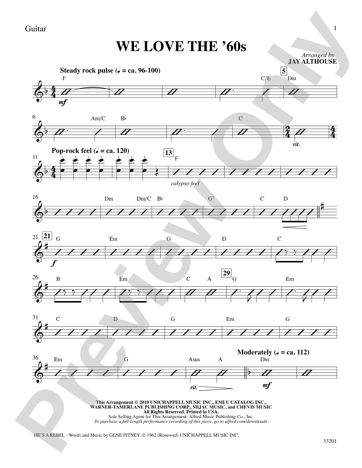 We Love the '60s: Guitar: Choral SoundPax