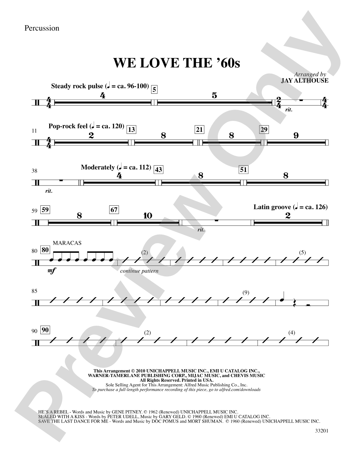 We Love the '60s: 1st Percussion: Choral SoundPax