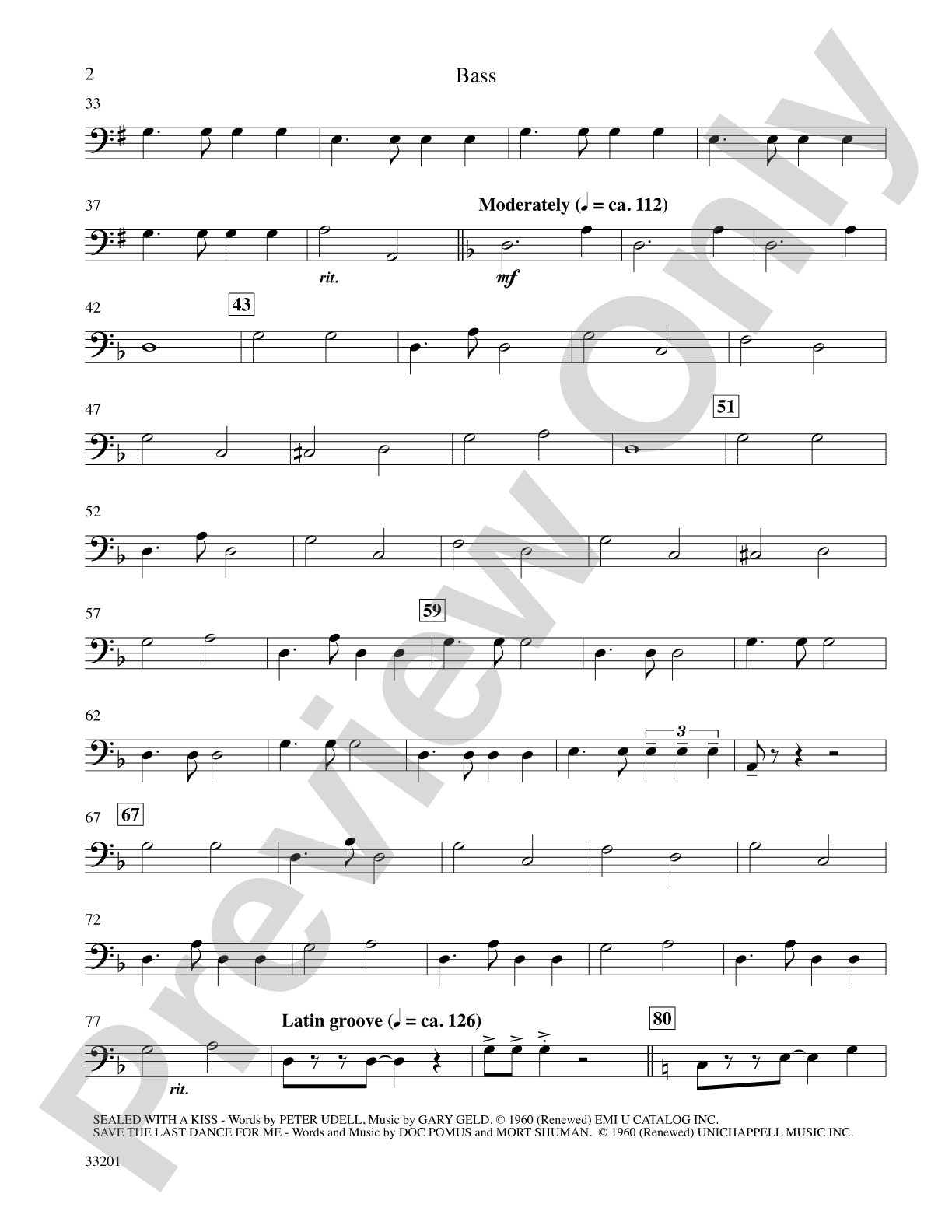 We Love the '60s: String Bass: Choral SoundPax