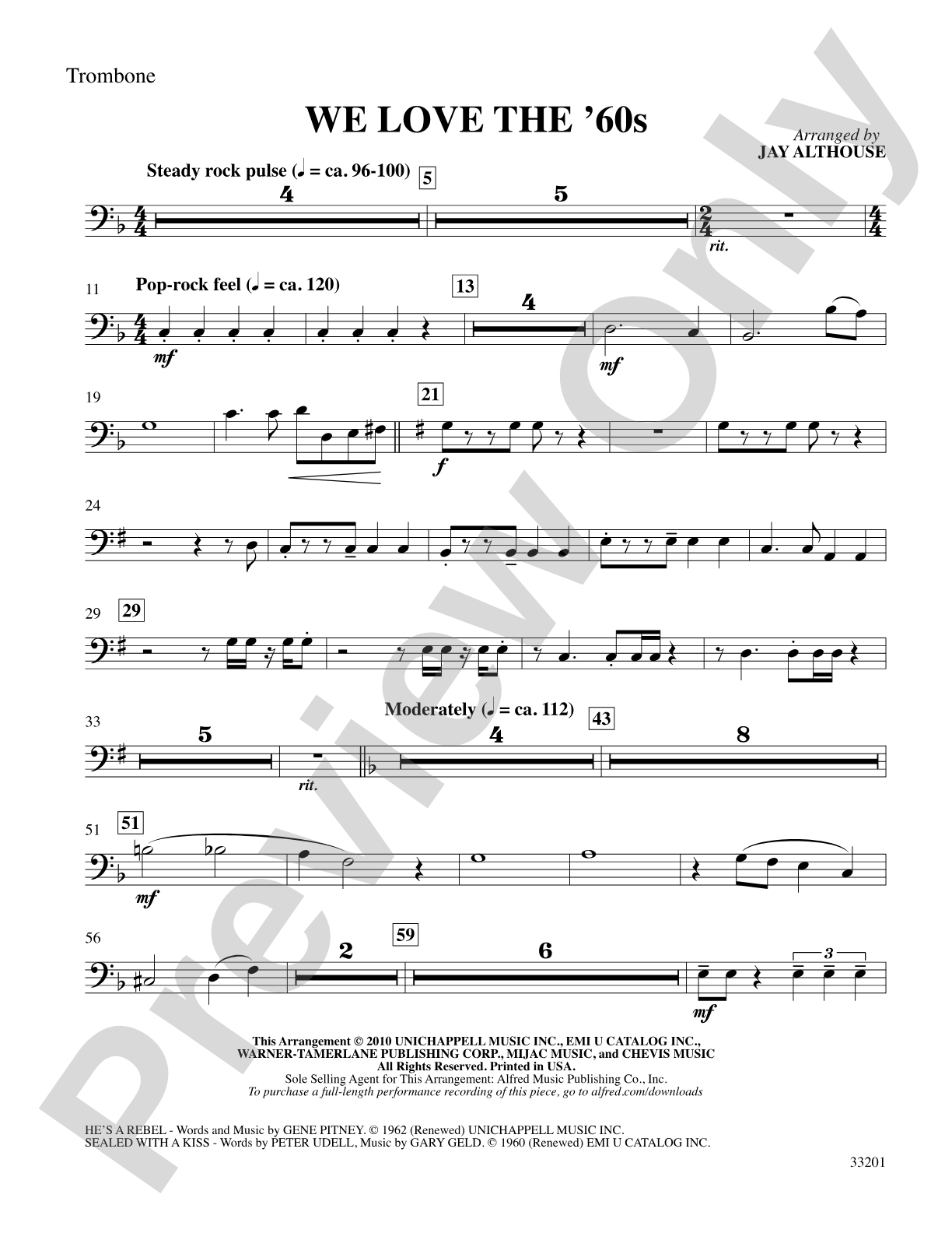 We Love the '60s: 1st Trombone: Choral SoundPax