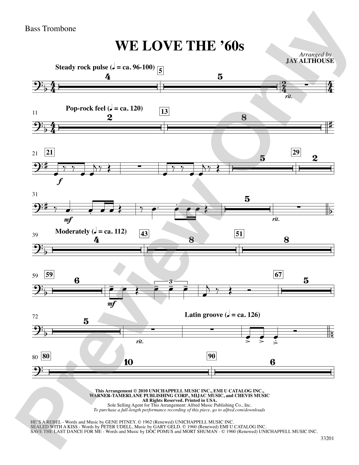 We Love the '60s: 2nd Trombone: Choral SoundPax