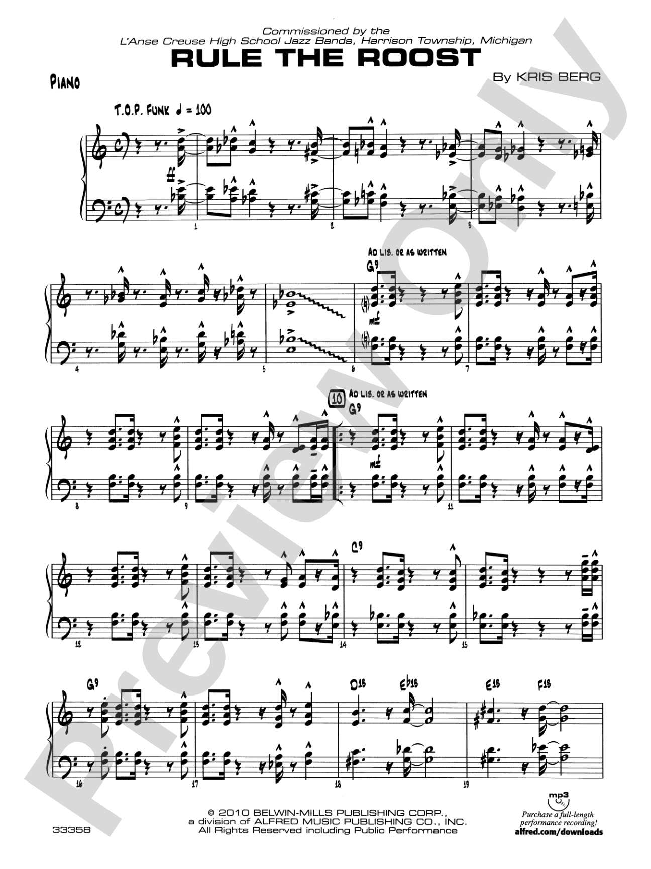 Rule the Roost: Piano Accompaniment
