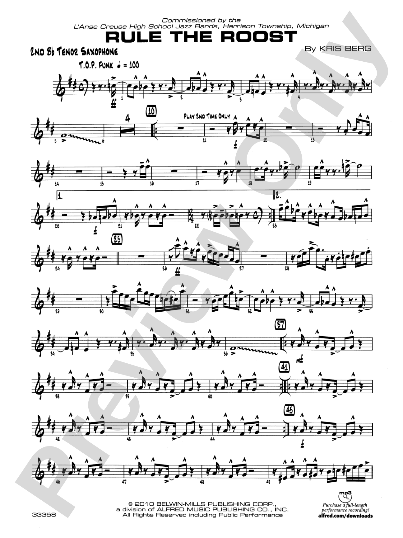 Rule the Roost: 2nd B-flat Tenor Saxophone