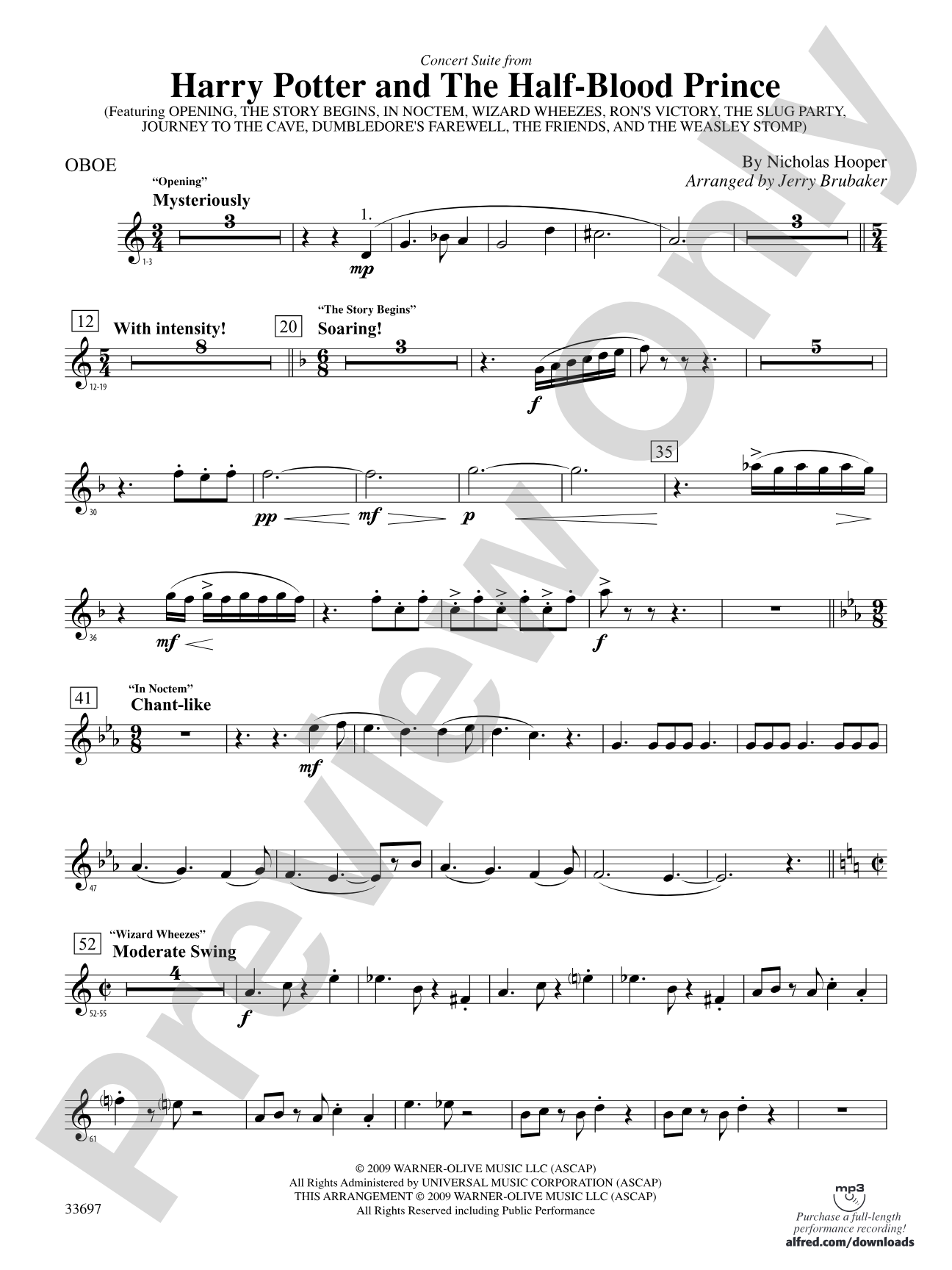 Harry Potter and the Half-Blood Prince, Concert Suite from: Oboe