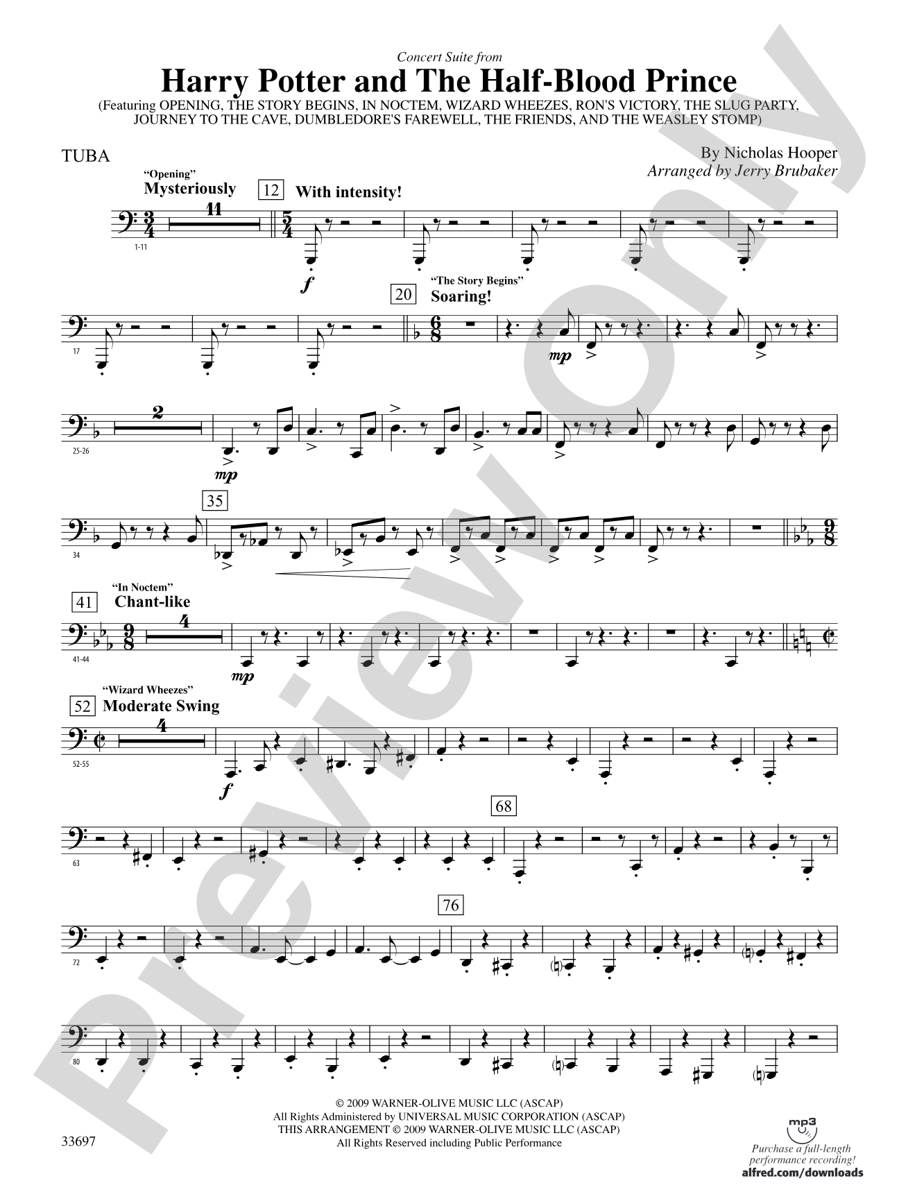 Harry Potter and the Half-Blood Prince, Concert Suite from: Tuba
