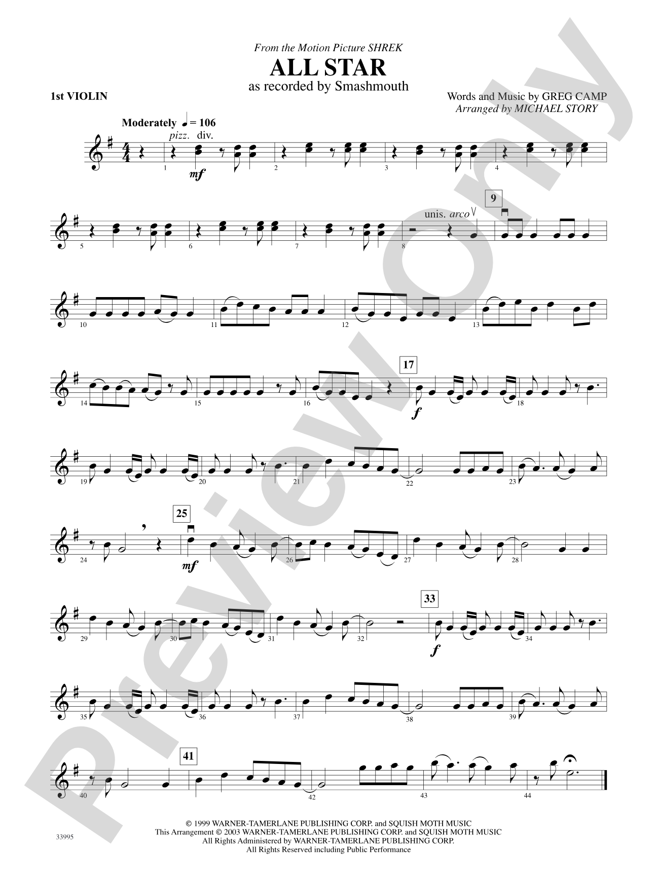 Great Movie Themes: 1st Violin