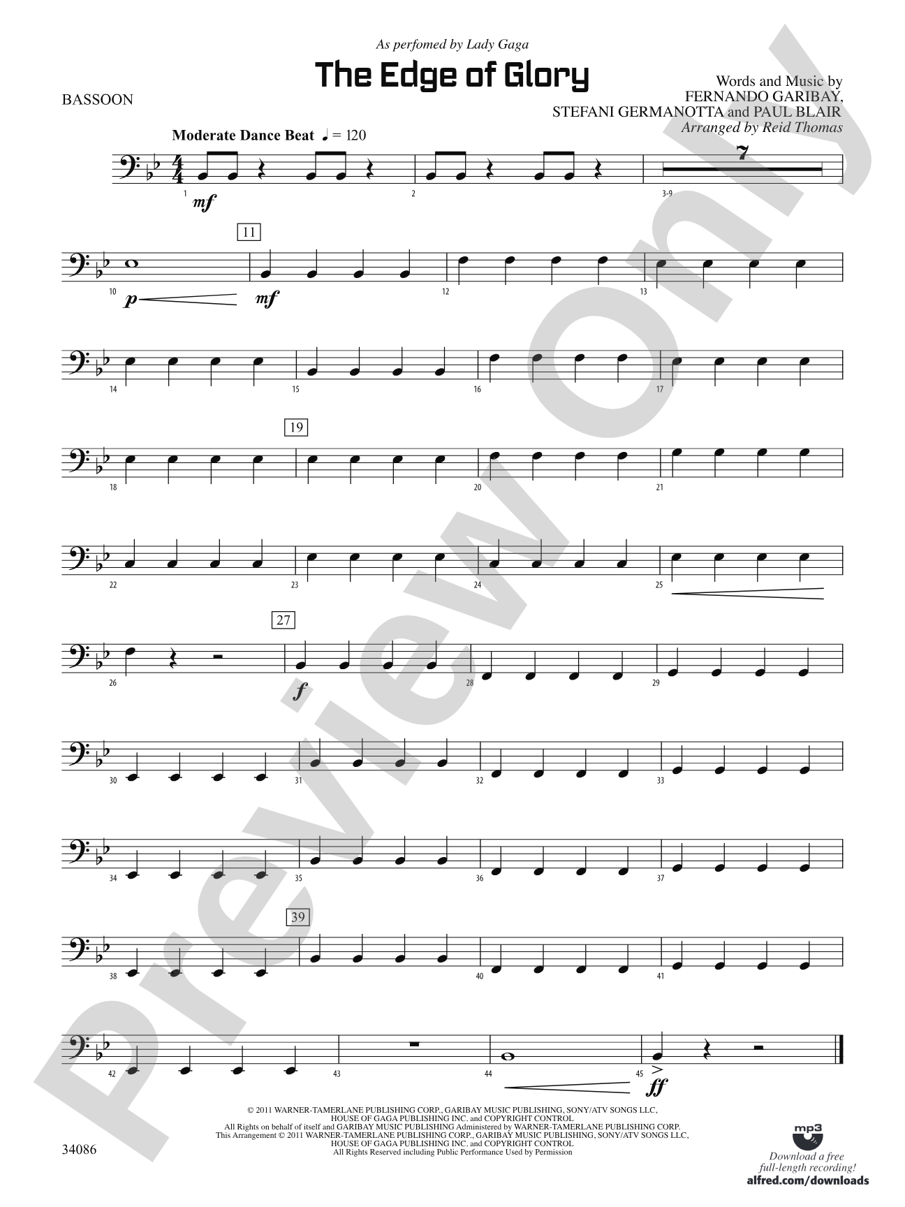 The Edge of Glory: Bassoon
