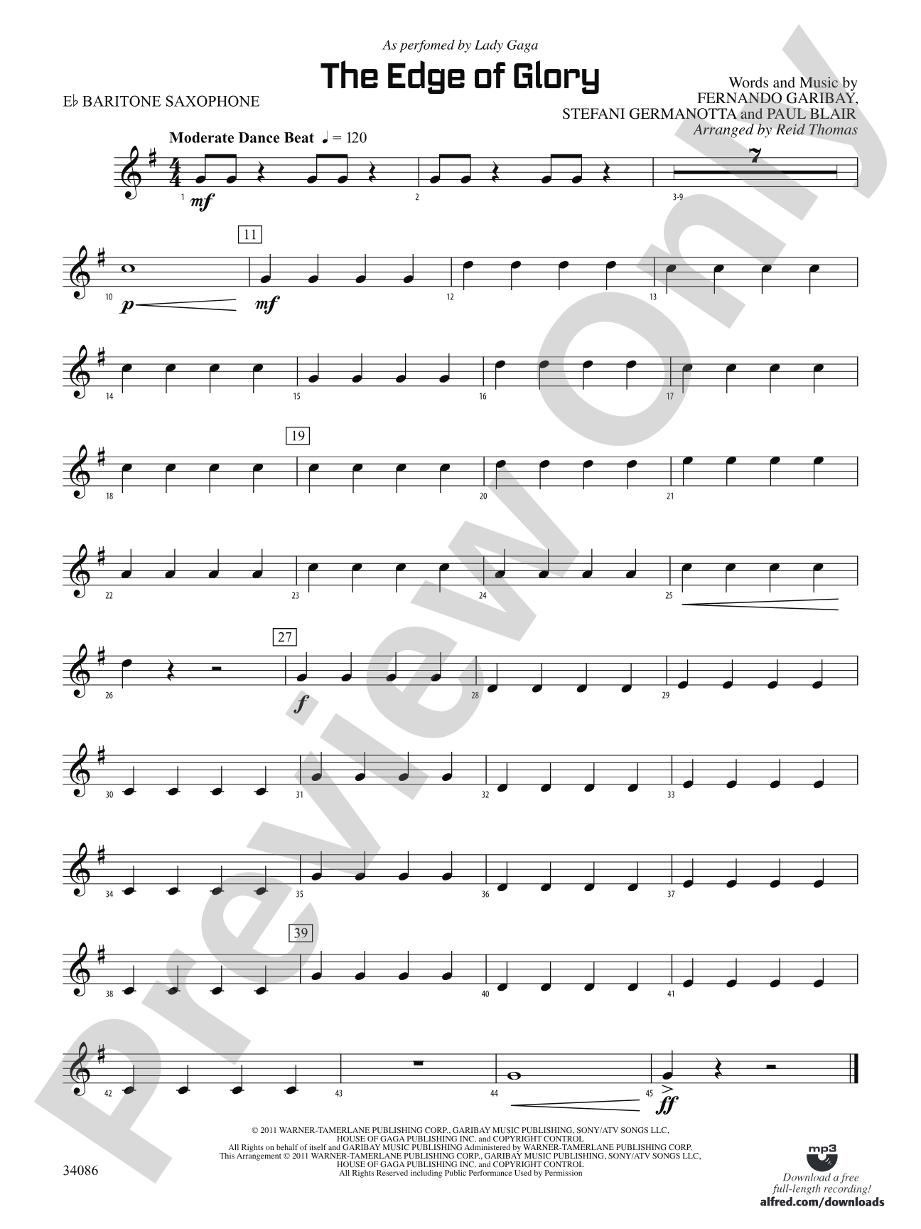 The Edge of Glory: E-flat Baritone Saxophone