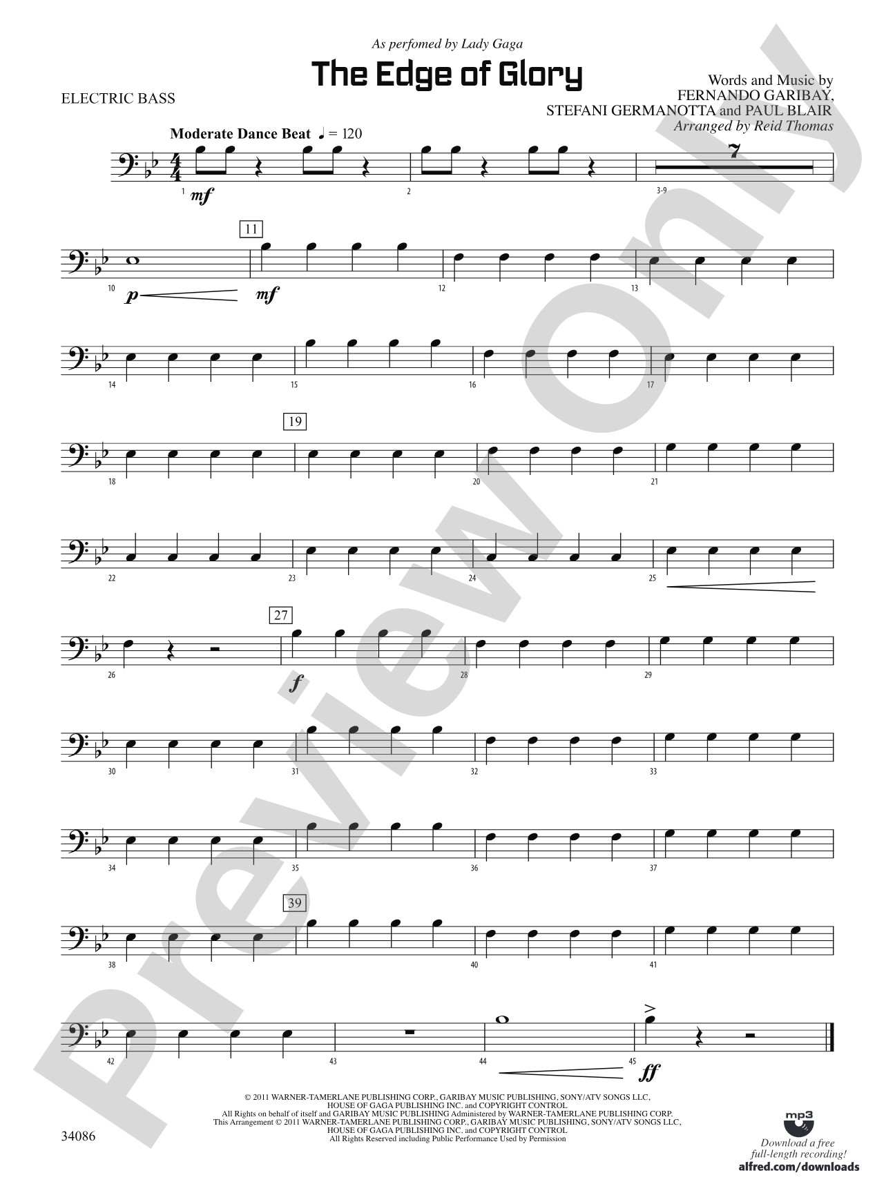 The Edge of Glory: Electric Bass