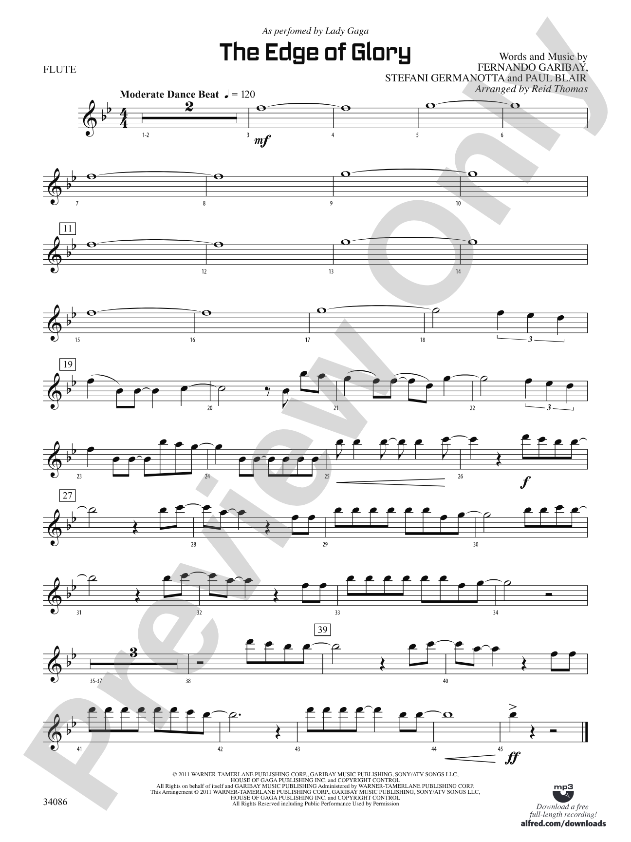 The Edge of Glory: Flute