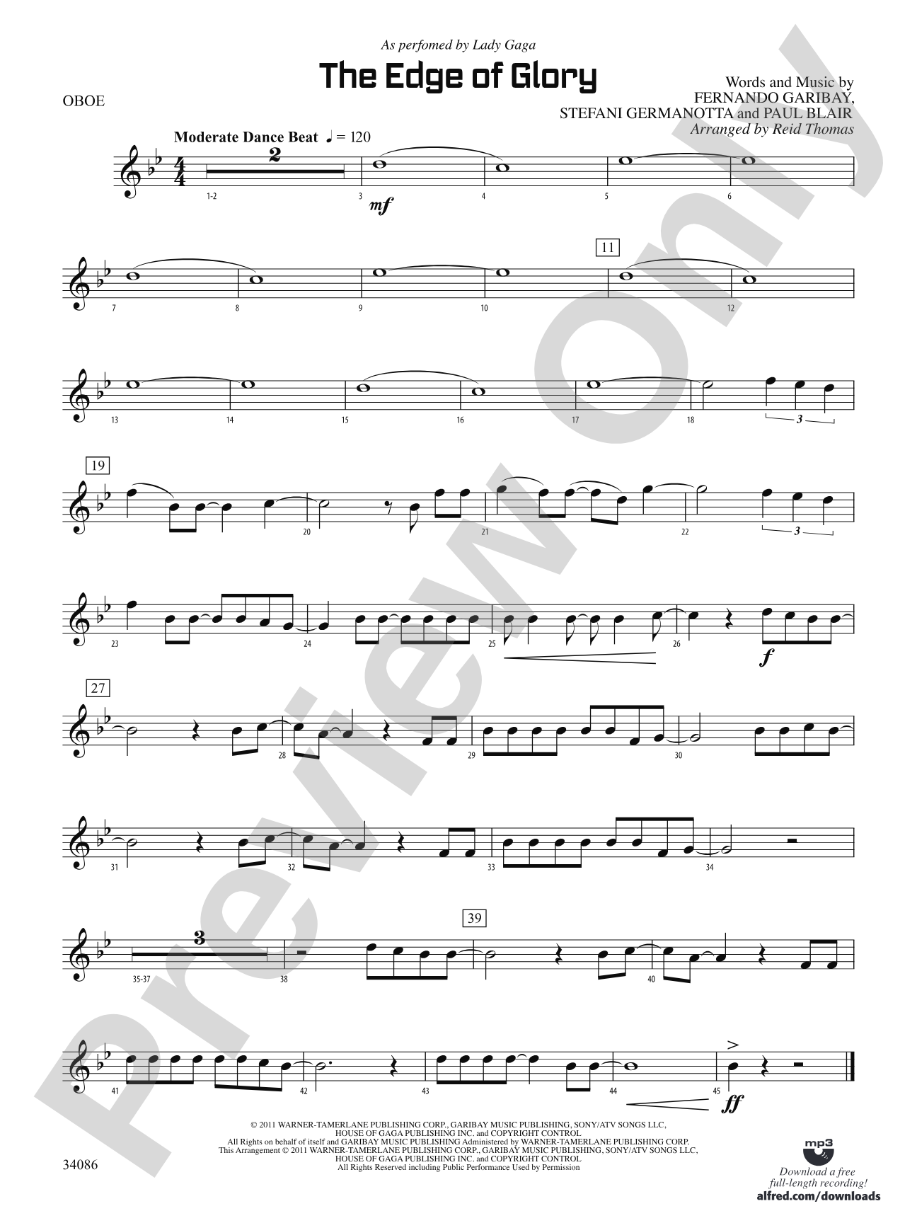 The Edge of Glory: Oboe