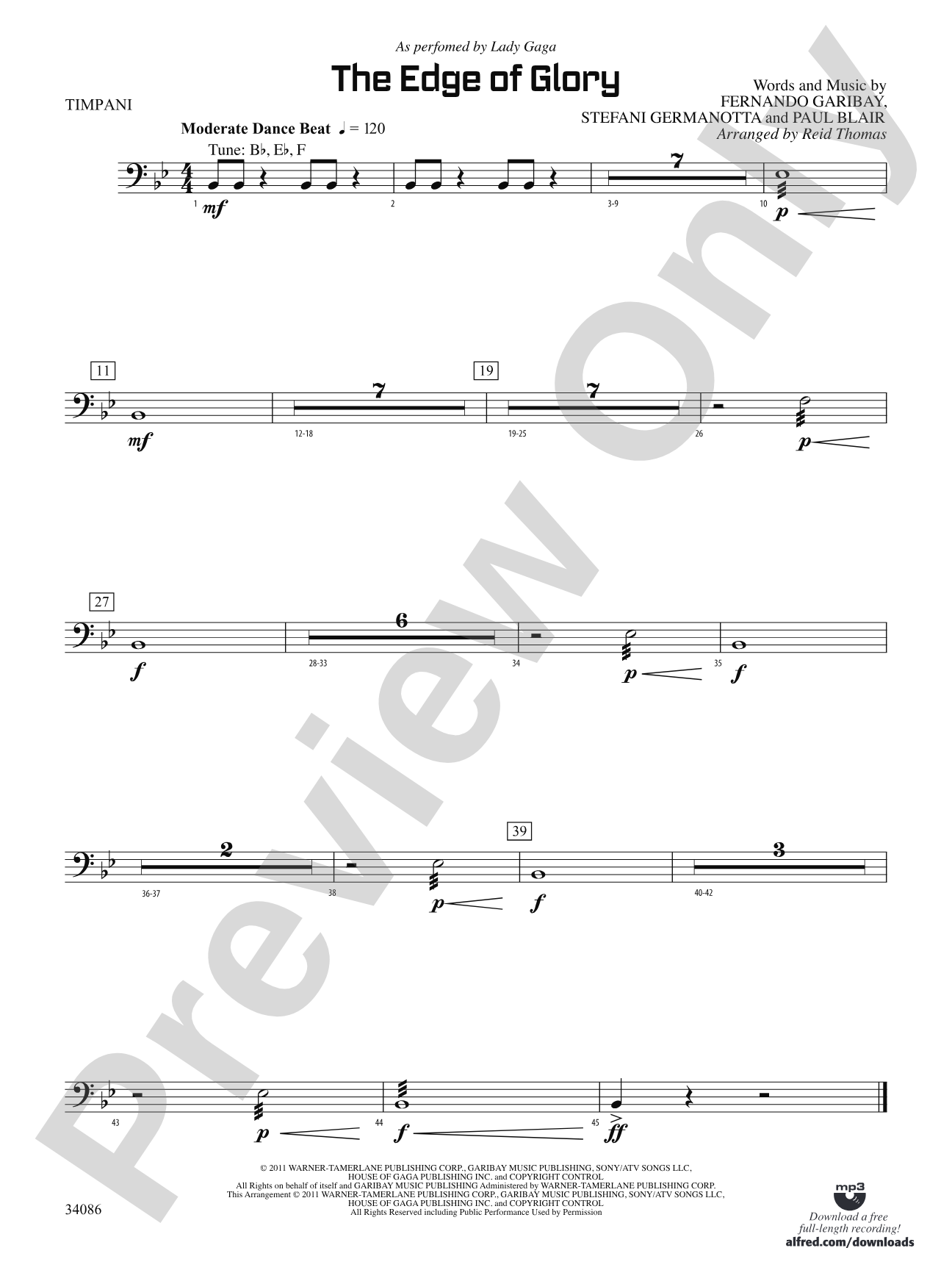 The Edge of Glory: Timpani