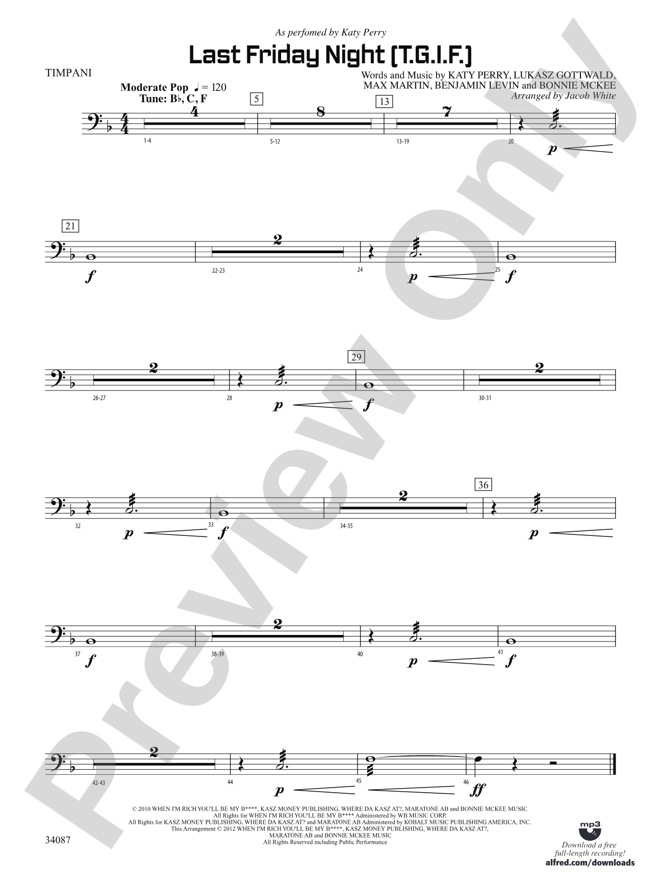 Last Friday Night (T.G.I.F.): Timpani