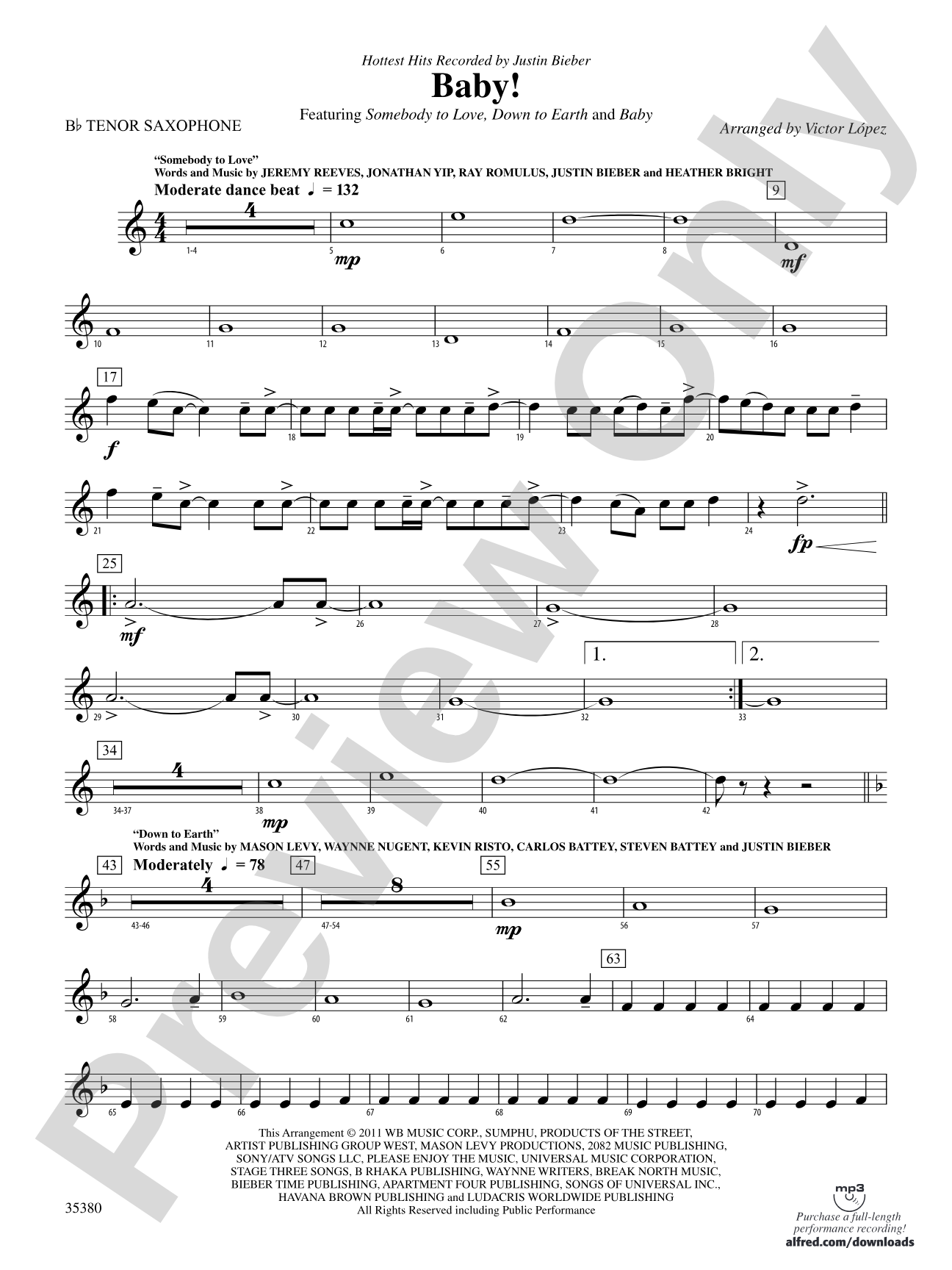 Baby!: B-flat Tenor Saxophone