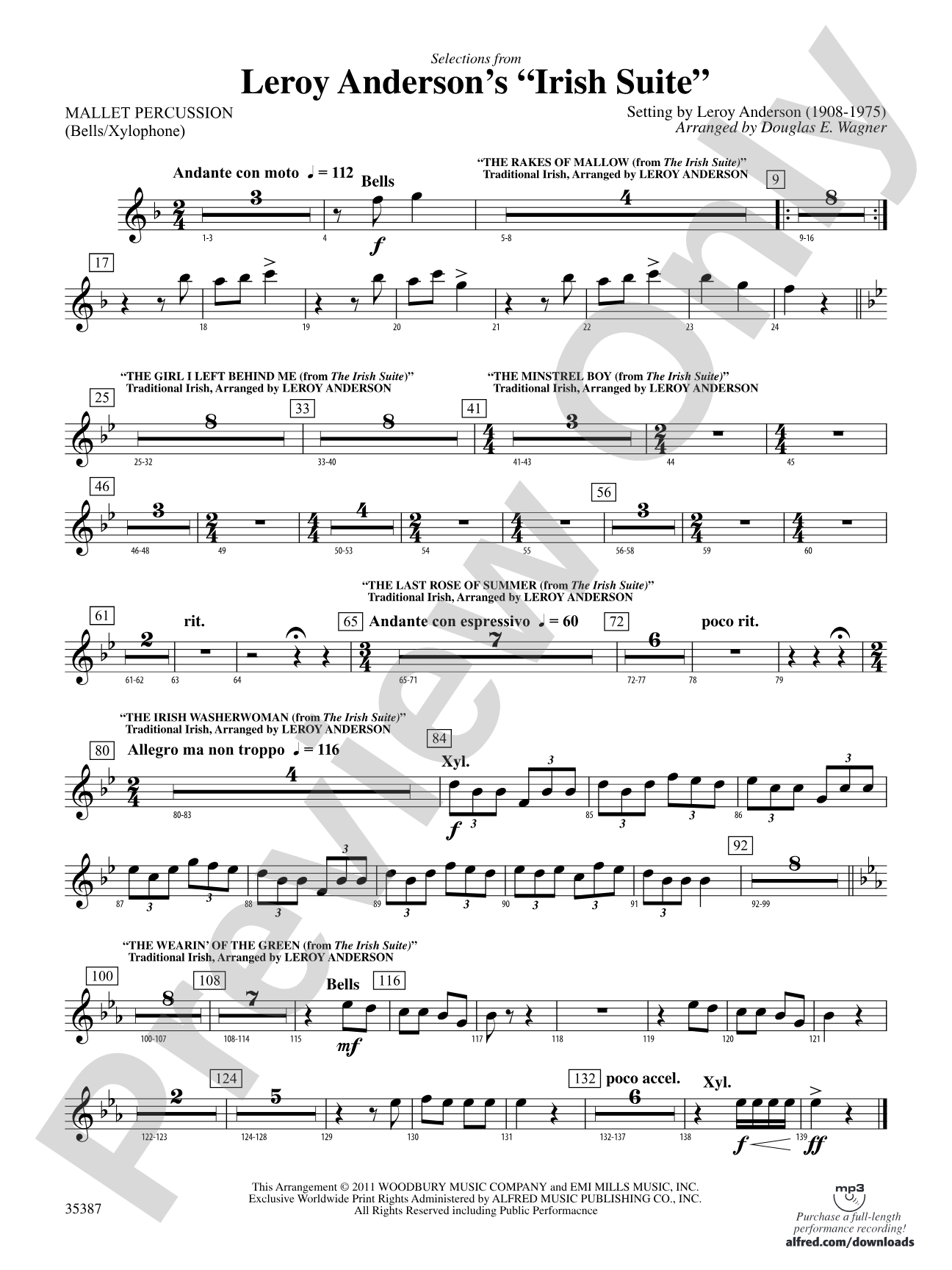 Leroy Anderson’s Irish Suite, Selections from: Mallets