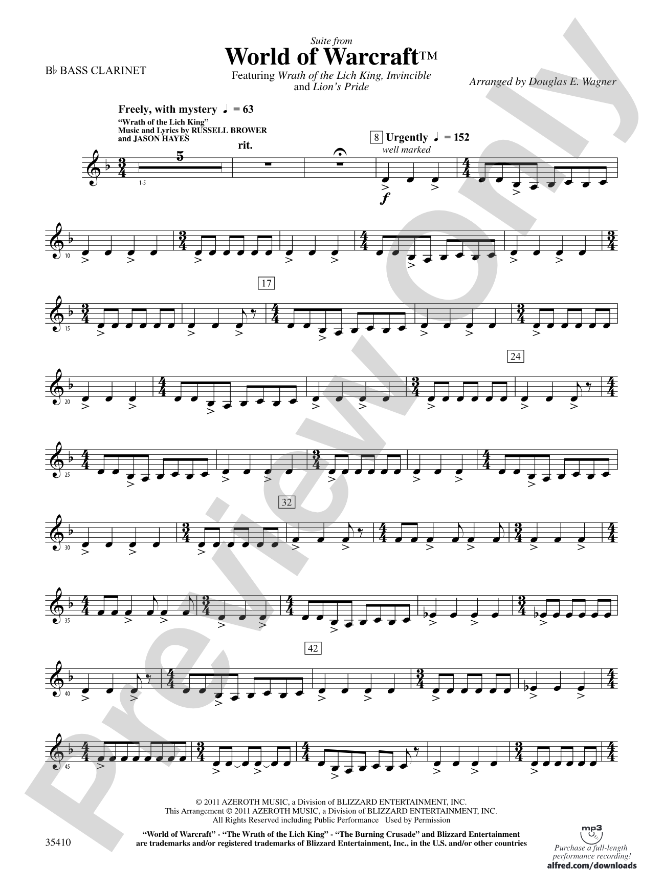 World of Warcraft, Suite from: B-flat Bass Clarinet