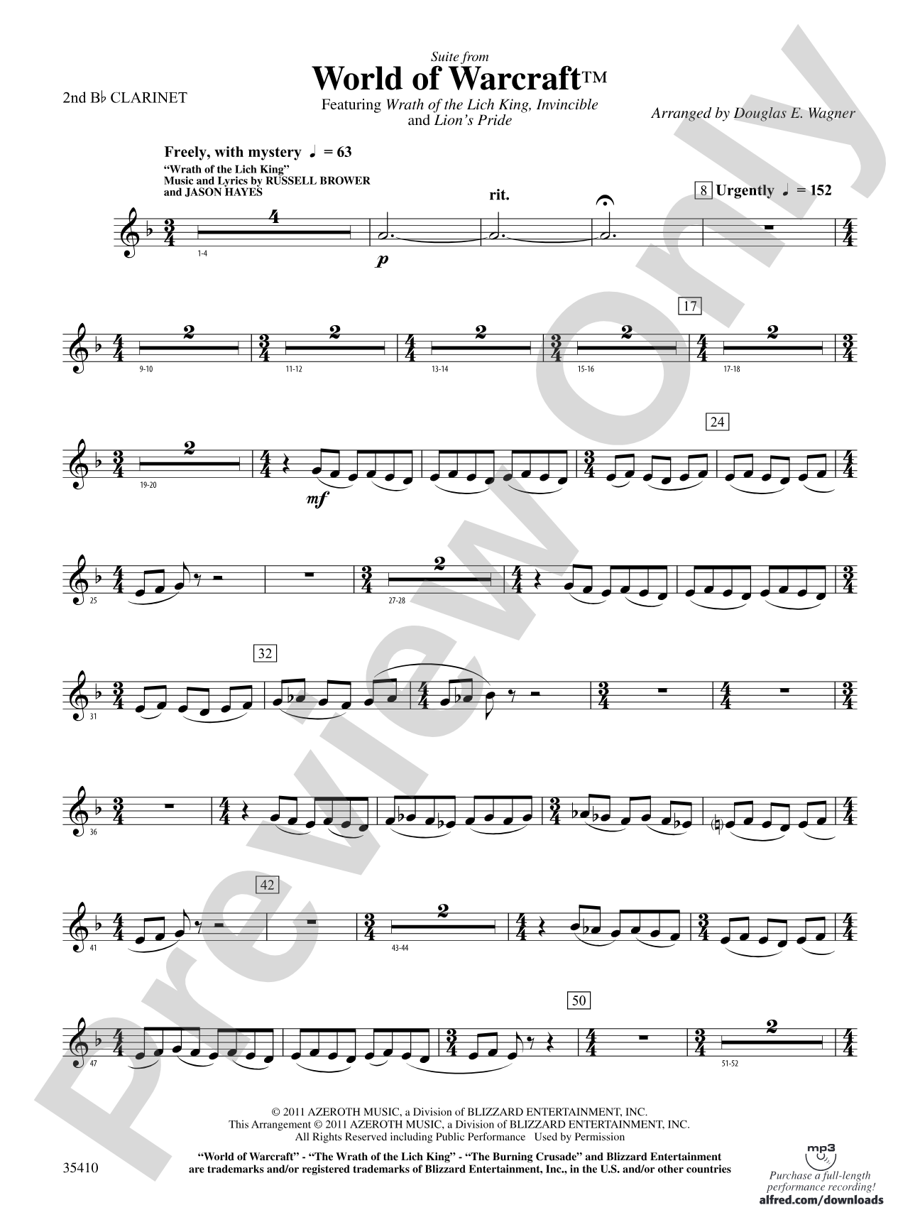 World of Warcraft, Suite from: 2nd B-flat Clarinet