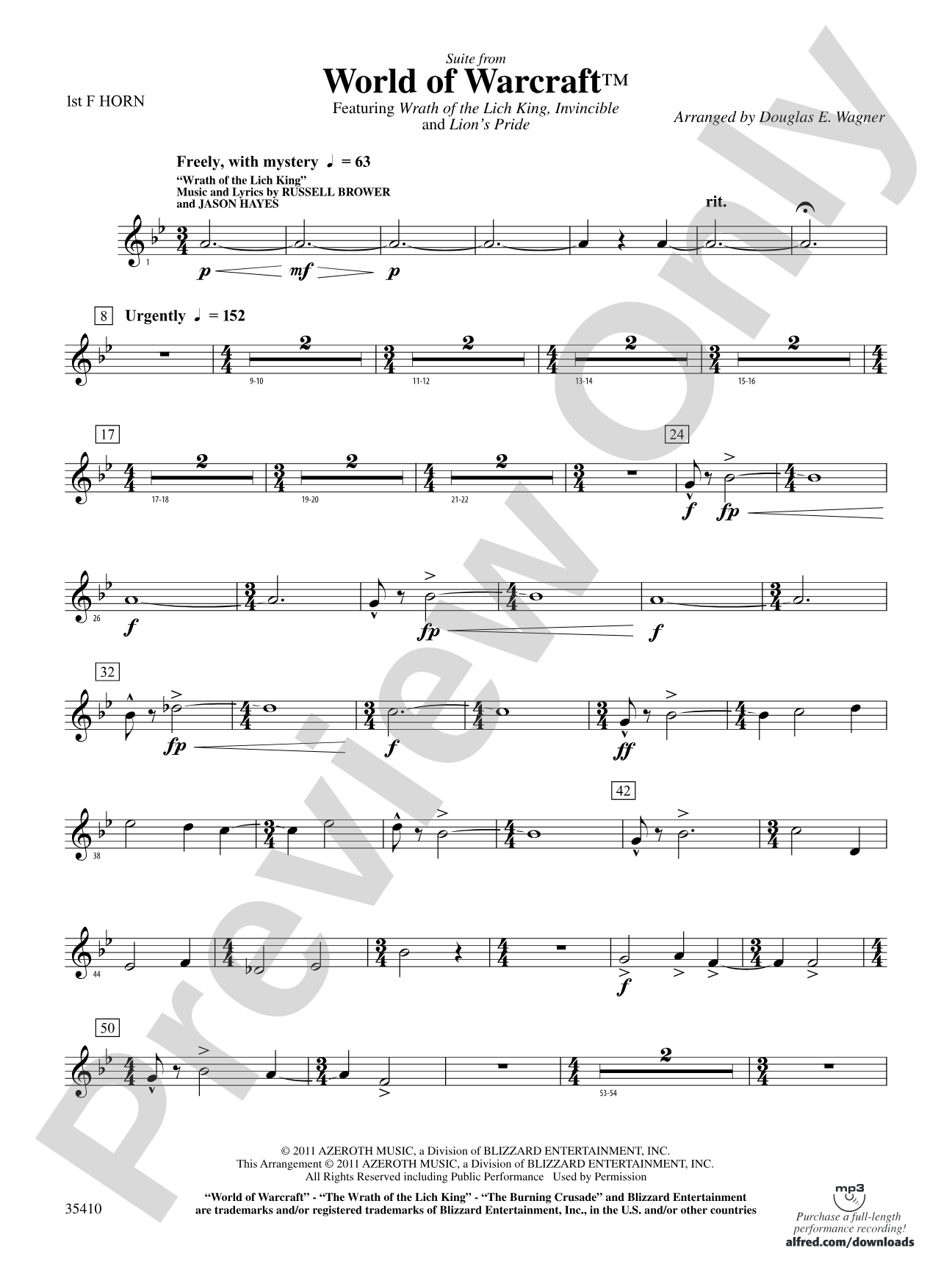 World of Warcraft, Suite from: 1st F Horn
