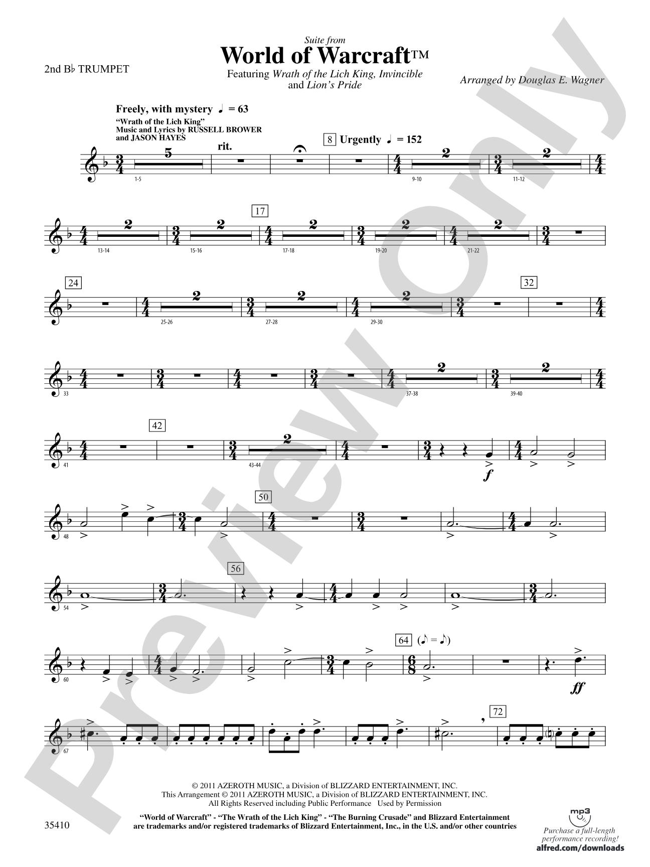 World of Warcraft, Suite from: 2nd B-flat Trumpet