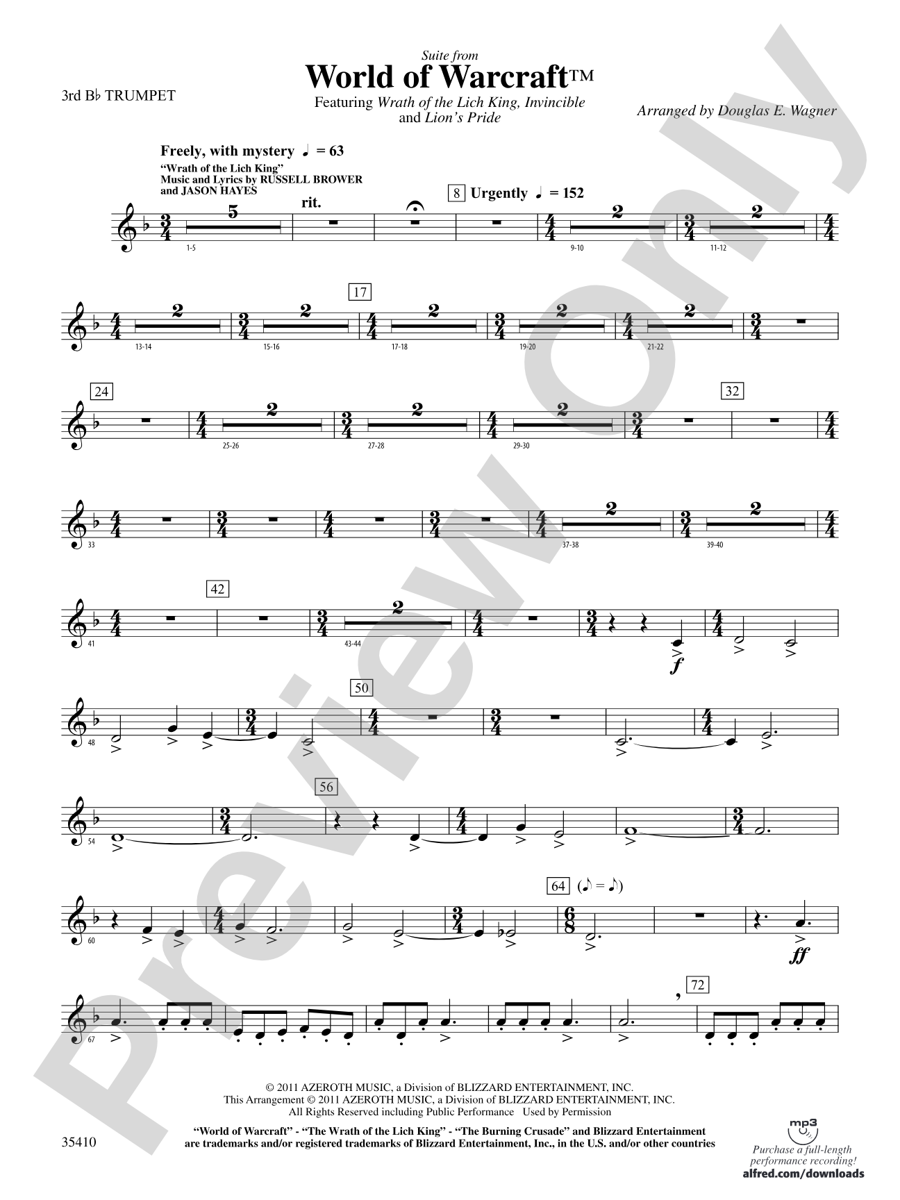 World of Warcraft, Suite from: 3rd B-flat Trumpet