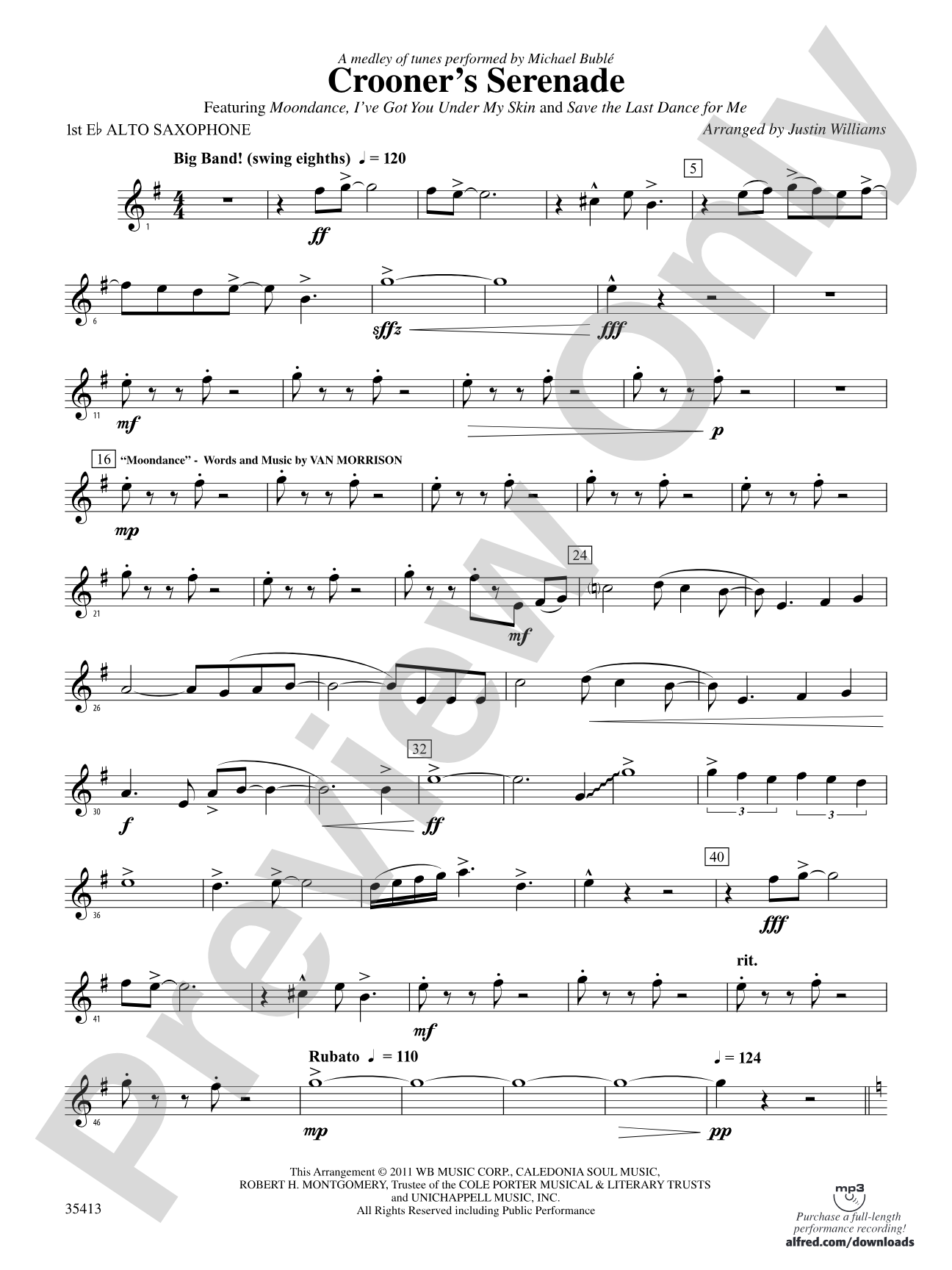 Crooner’s Serenade: E-flat Alto Saxophone