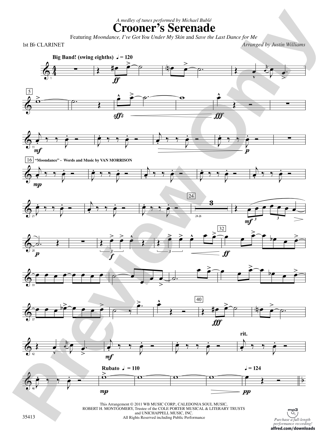 Crooner’s Serenade: 1st B-flat Clarinet