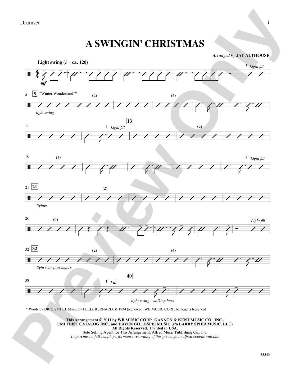 A Swingin' Christmas: Drums: Choral SoundPax