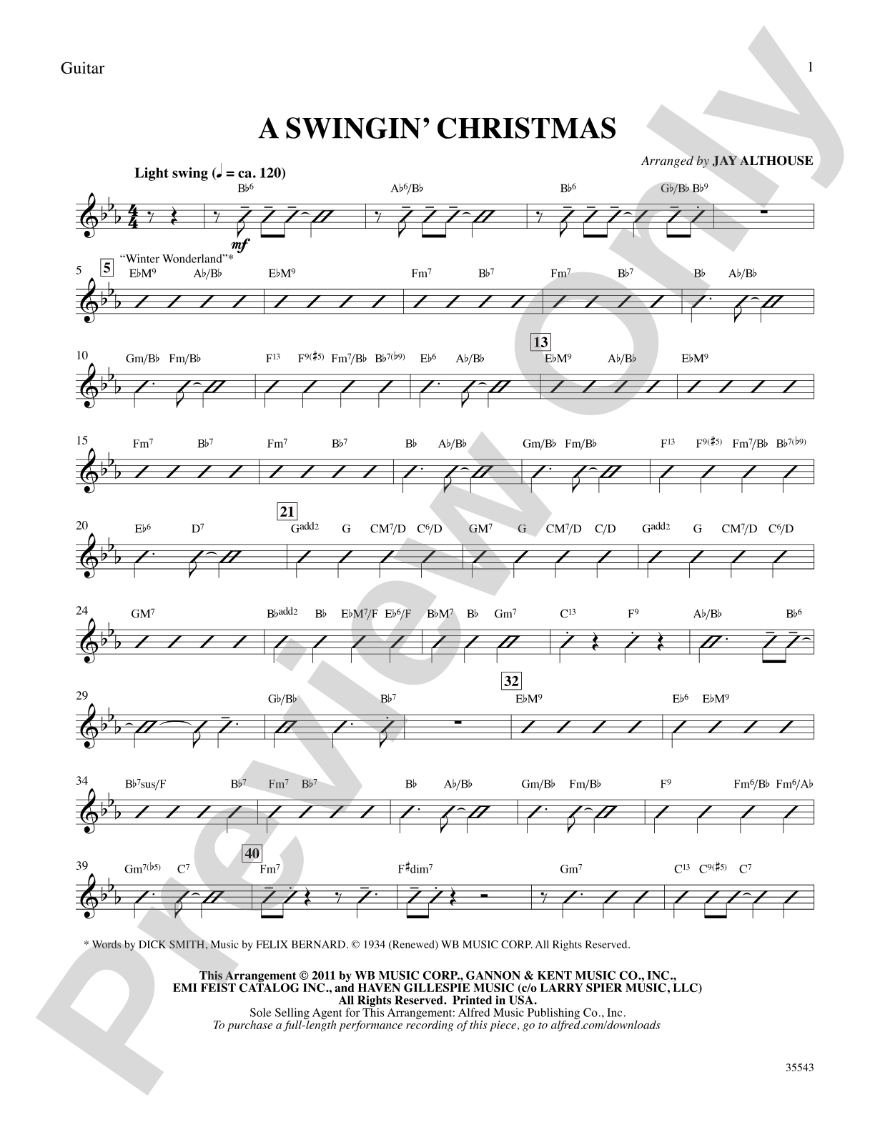 A Swingin' Christmas: Guitar: Choral SoundPax