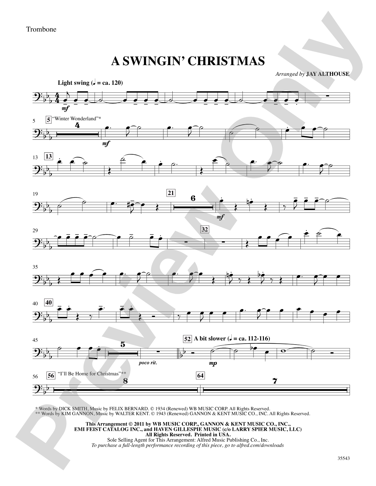 A Swingin' Christmas: 1st Trombone: Choral SoundPax
