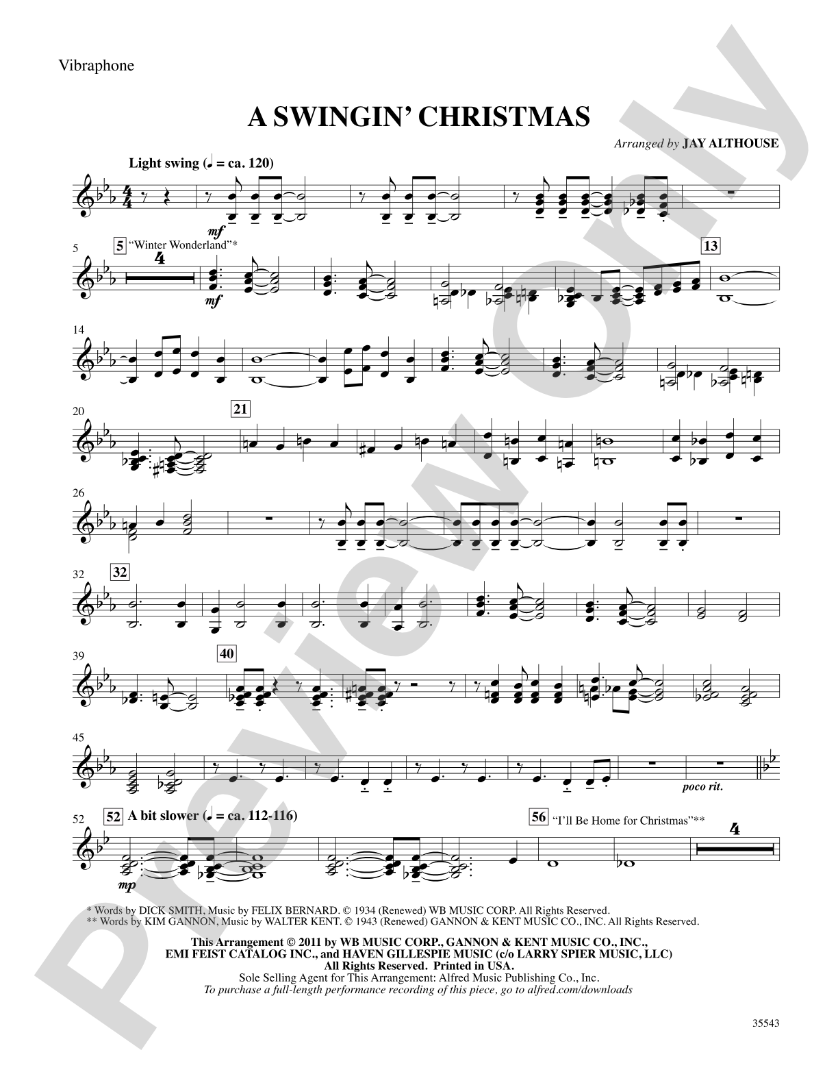 A Swingin' Christmas: Vibraphone: Choral SoundPax