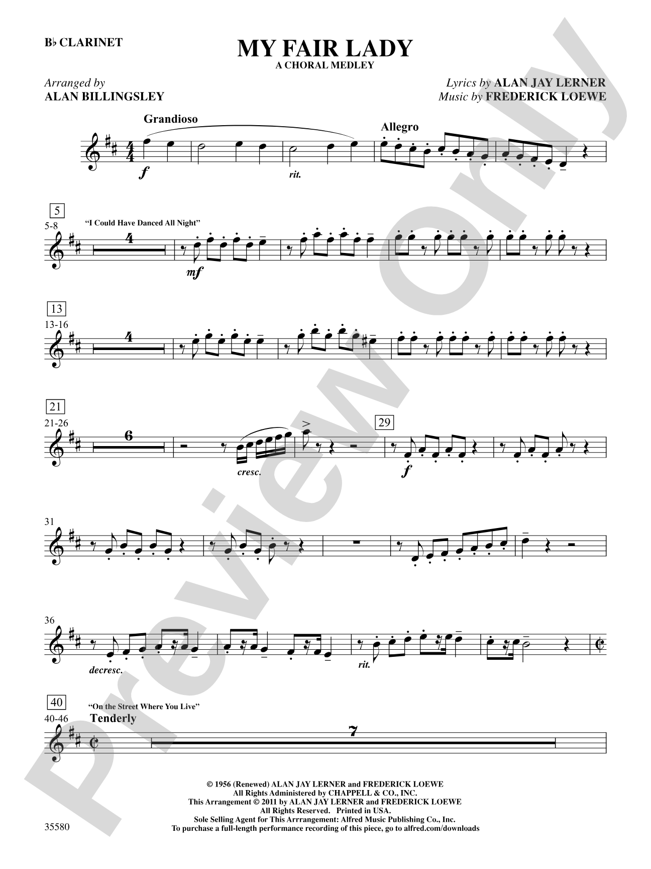My Fair Lady: 1st B-flat Clarinet: Choral SoundPax
