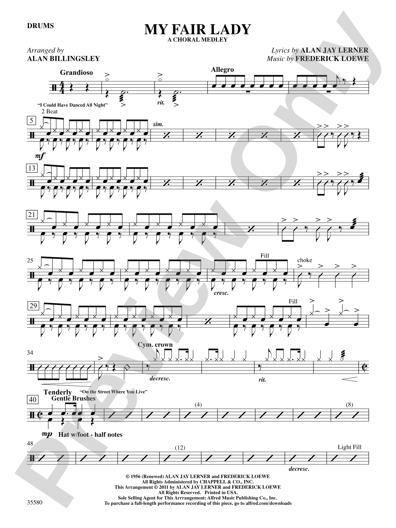 My Fair Lady: Drums: Choral SoundPax