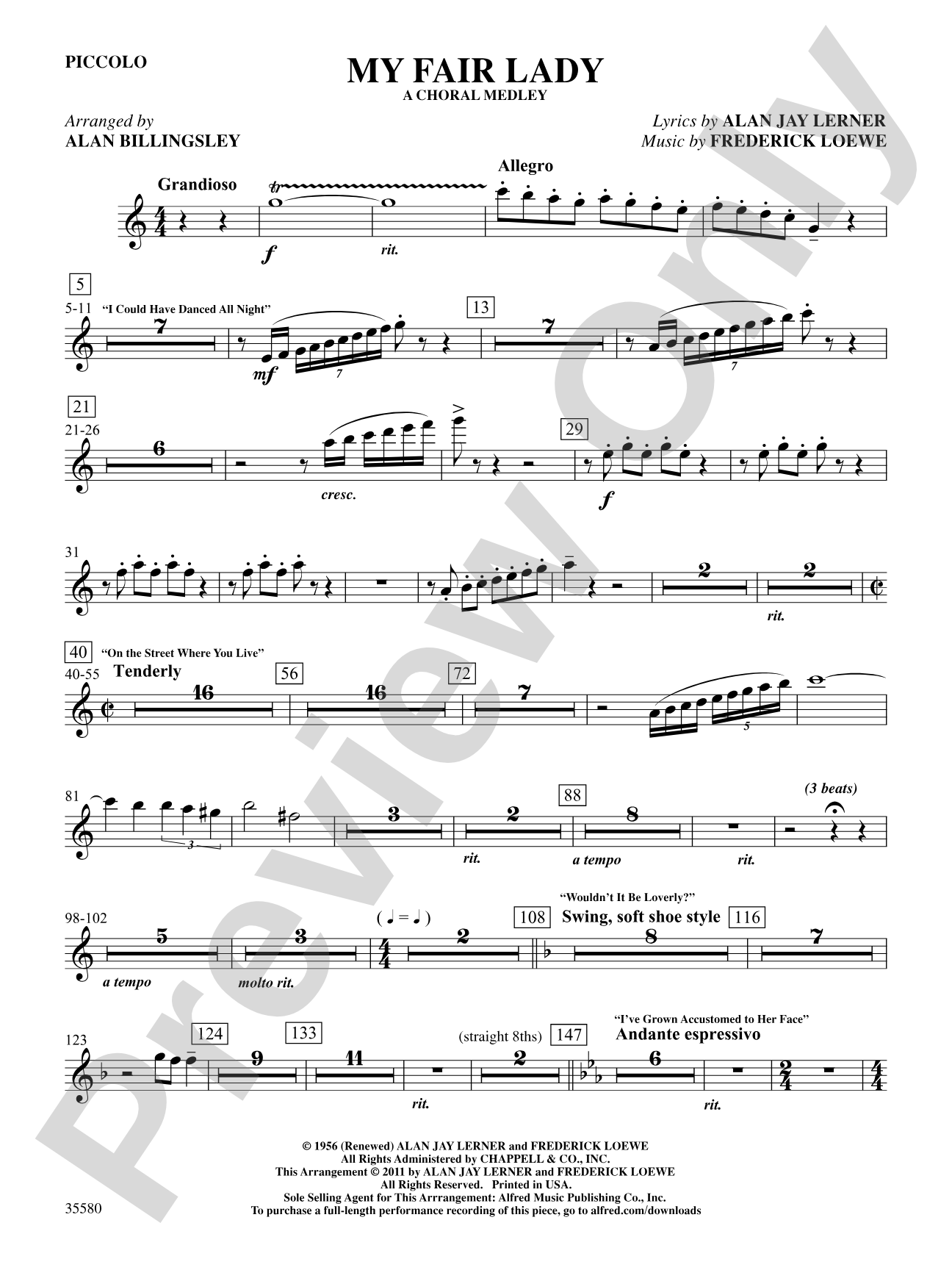 My Fair Lady: Piccolo: Choral SoundPax